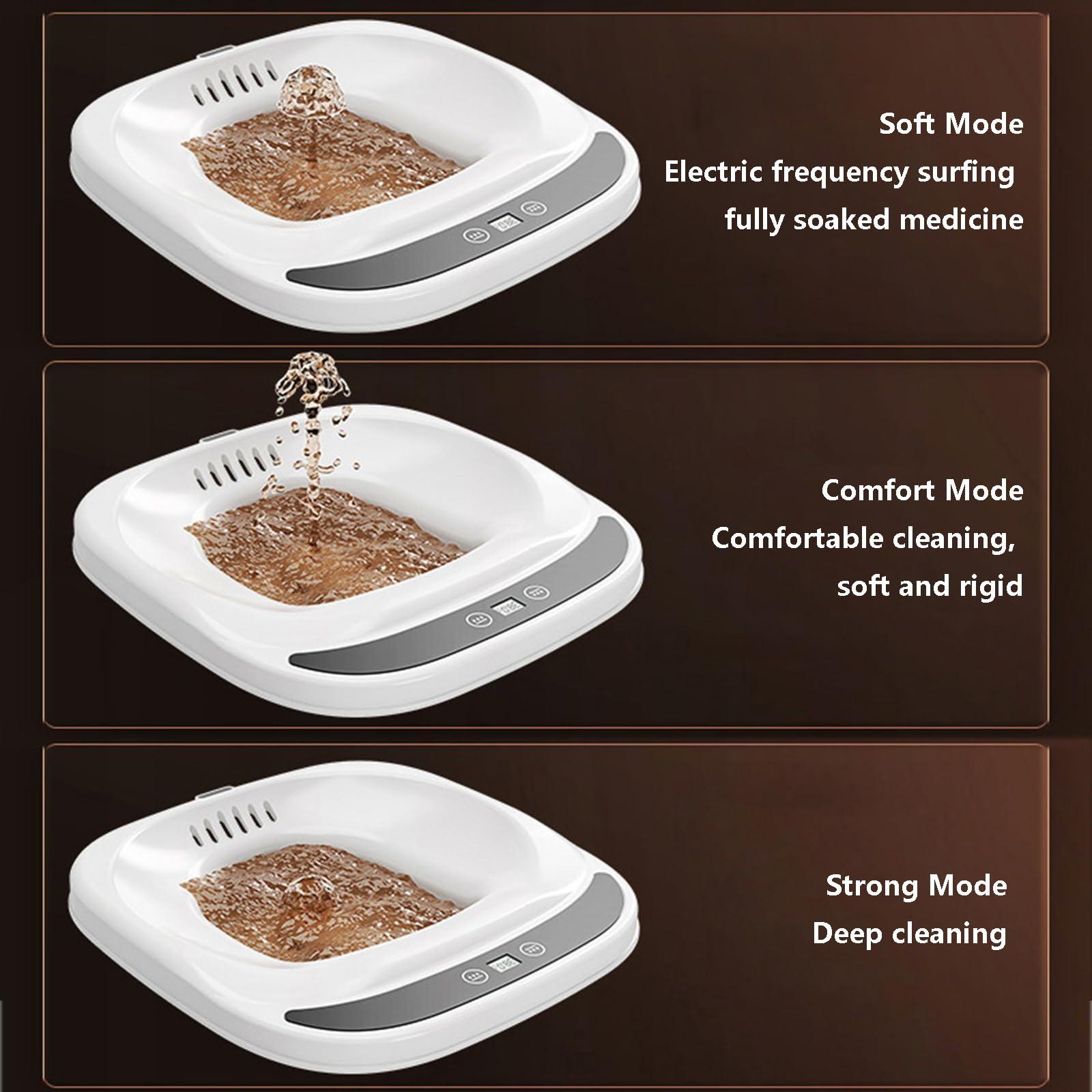 Eljeczt Eljeczt Sitz Bath Tub for Hemorrhoids Female Postpartum Sits Bath for Toilet Seat Dual Spouts Butt Bath Basin Portable Water Spray Style Real-time Water Temperature Measurement