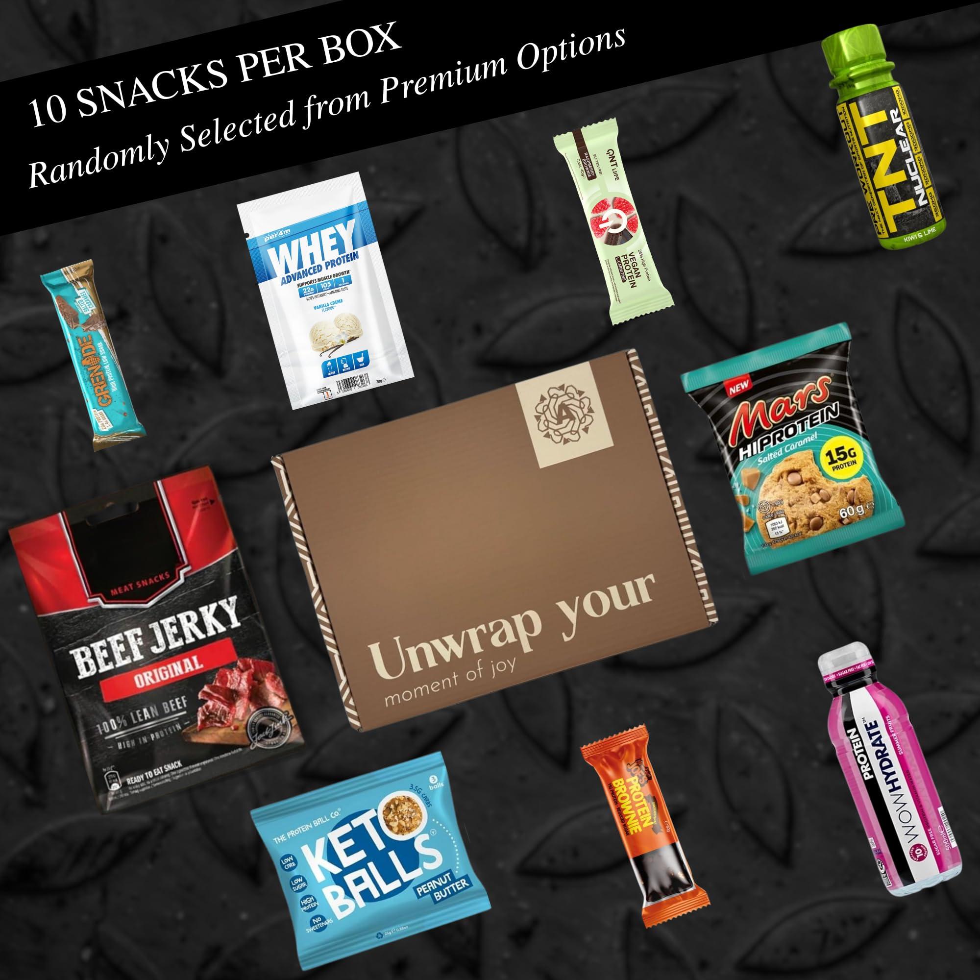 A Amousa Protein Hamper-Protein Gift Set & Fitness Hamper Including Protein Bar, Protein Powder & More! This Protein Box Is A Great Gym Gifts for Men&Women! Protein Gifts for Men,Women & Gifts for Gym Lovers!