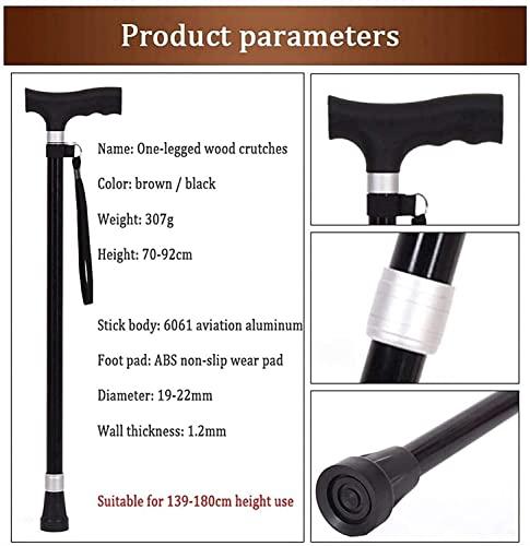 SilteD Canes Elderly Cane, Old Man Walking Stick Tapping Stick T Handle Baston Elder Stable Crutch Hiking Elderly and Arthritis Seniors Disabled, Black Walk for Elderly