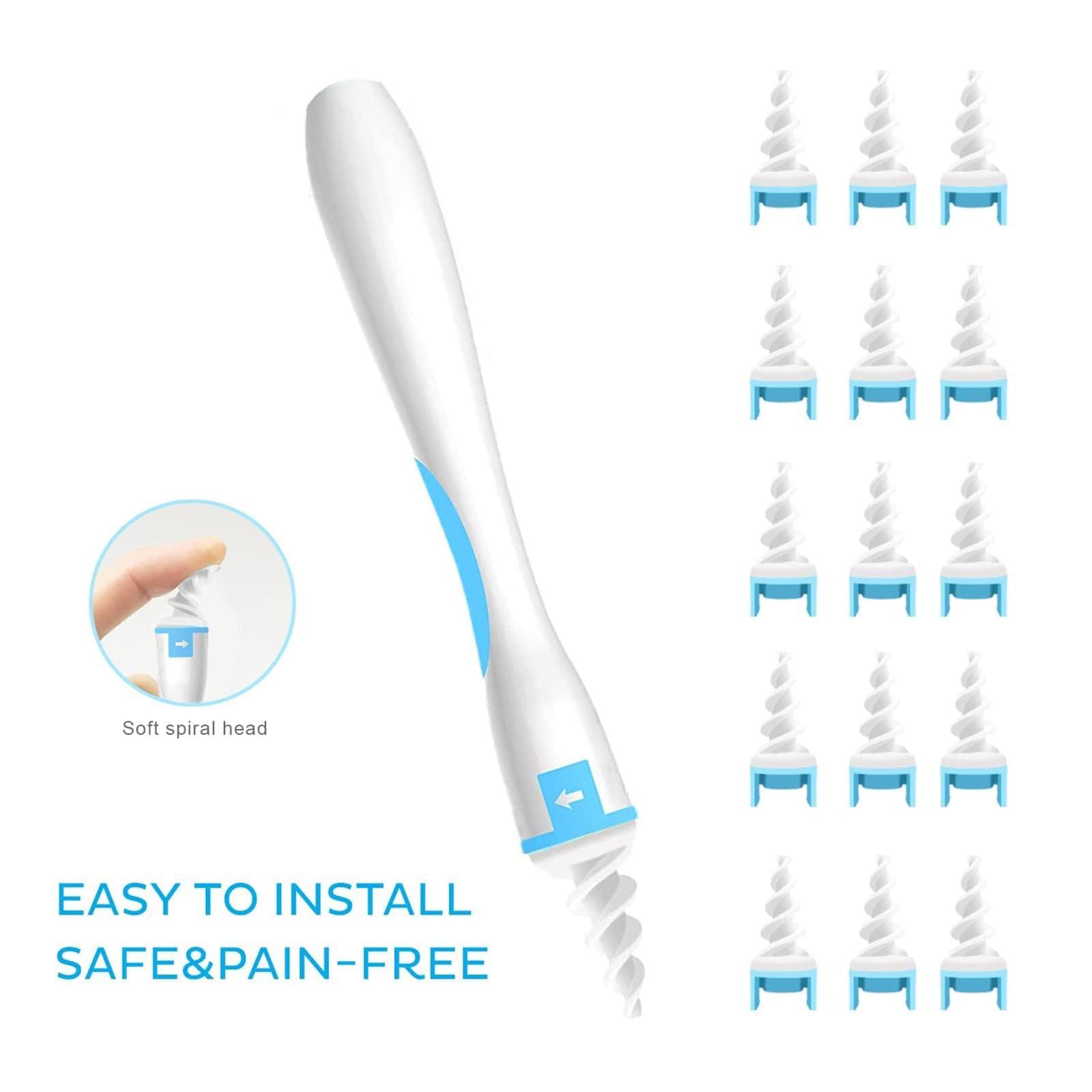 Hpyheius Q Grips Ear Wax Cleaners UK, Ear Cleaner Ear Wax Remover, Silicone Safe Soft Ear Cleaner with 16 Pcs Replacement Tips for Adult & Kids