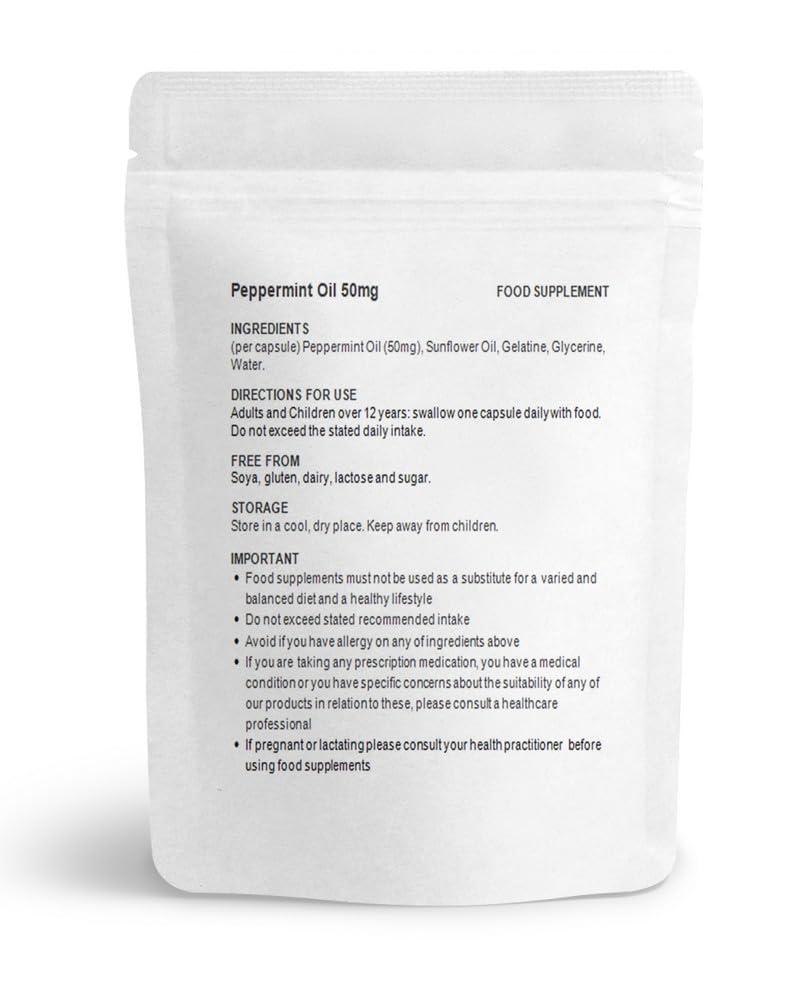 VitaMinute Peppermint Oil 50mg Capsules | Stomach, Bowel and Digestion Support, Gastric Aid (Pack of 120)