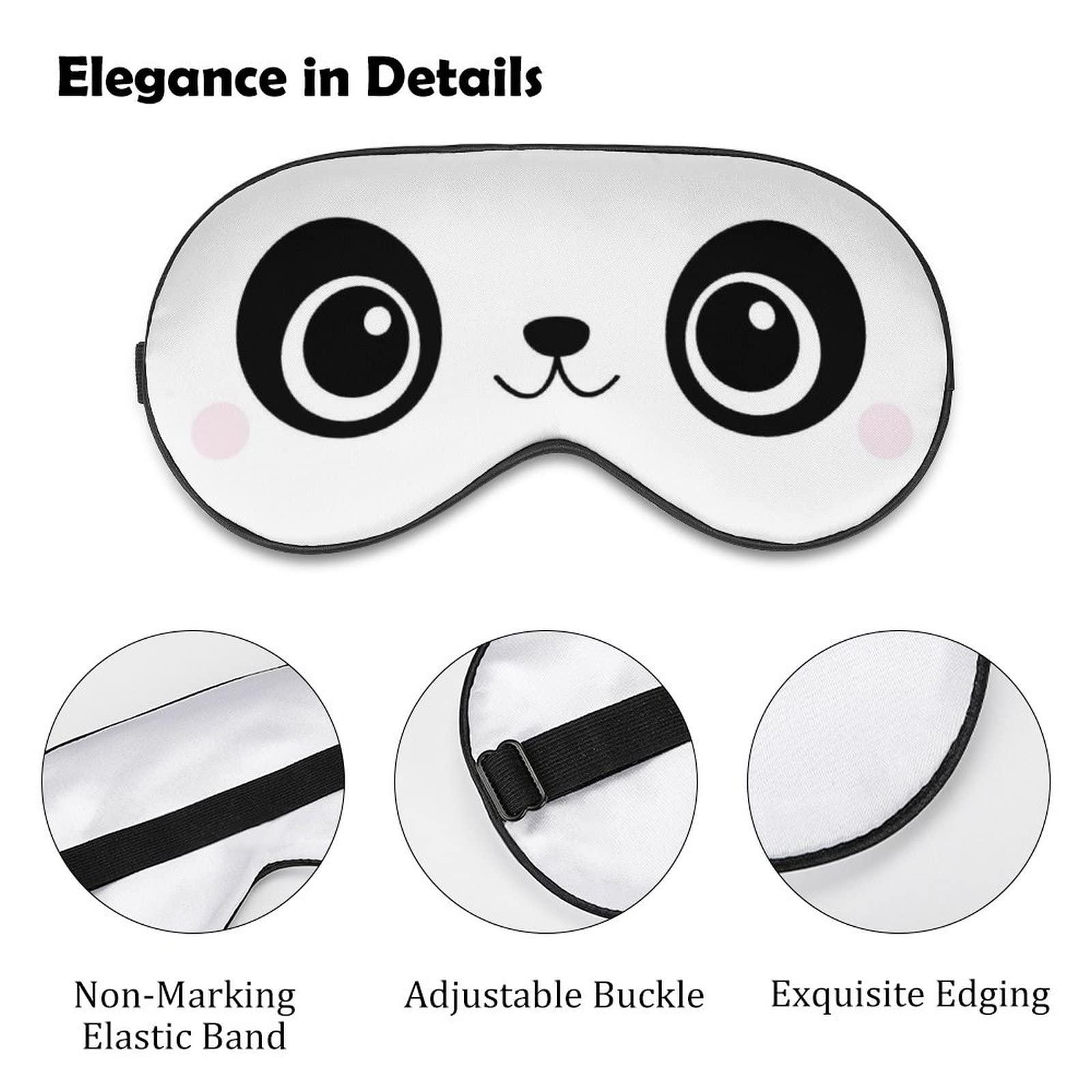 Lawenp Panda Face Sleep Mask Big Eyes Blindfold for Sleeping Elastic Blackout Eye Mask Cover for Full Night's Sleep Travel and Nap