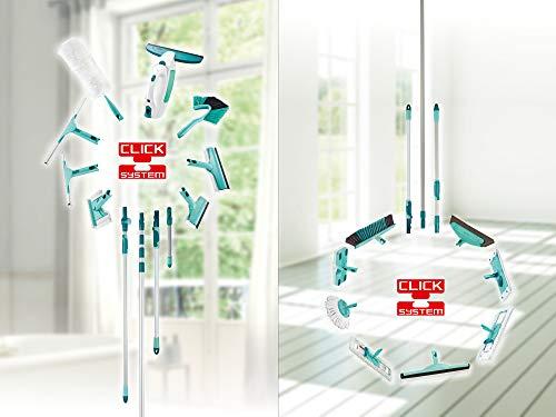 Leifheit Leifheit Profi XL Micro Fibre Mop, Deluxe 42 cm Large Flat Mop Head, Floor Mop with Universal Joint for Easy Steering, Turquoise