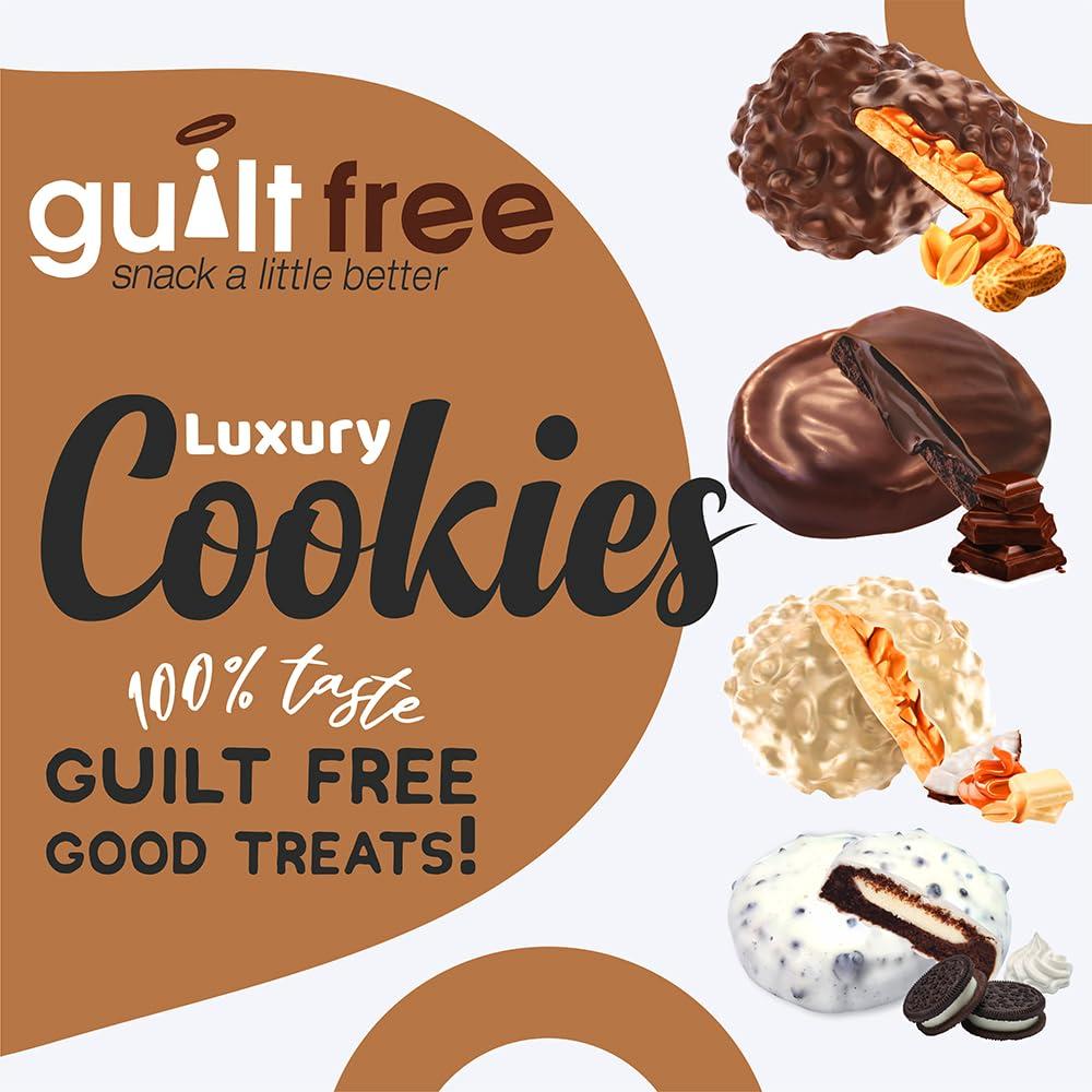 guilt free GuiltFree Sugar Free Cookies 128g No Added Sugar Biscuits Sugar Free Cookie Biscuit Keto for Diabetic Friendly Gift Hamper Basket Box Collection (Cookies & Cream)