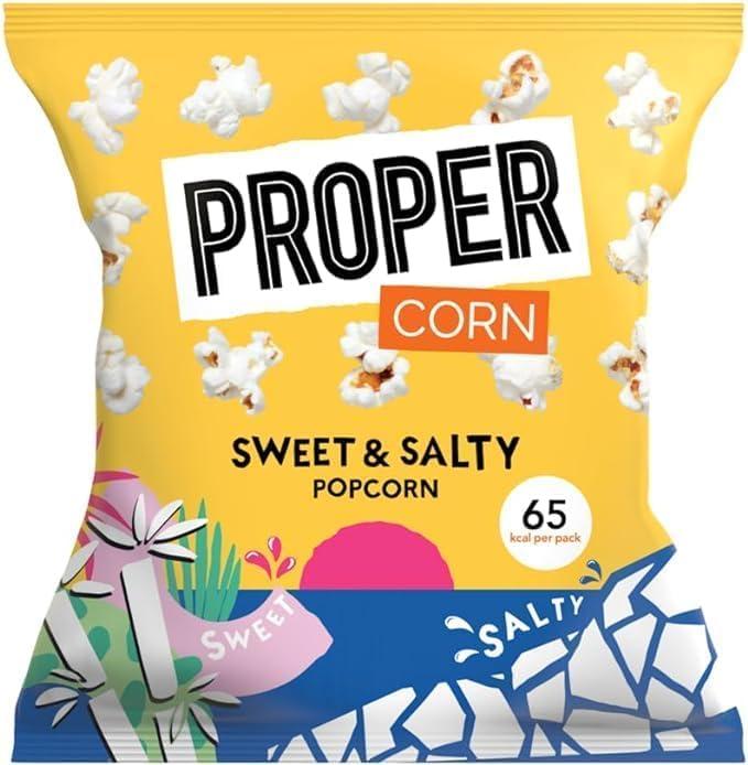 Gift Idee Proper Corn Sweet & Salty Popcorn Multipack -14g, Box of 32 | Natural Sea Salt and Cane Sugar Seasoning, Vegetarian, Gluten-Free, Hand-Popped Corn, 65 kcal Gift Idee
