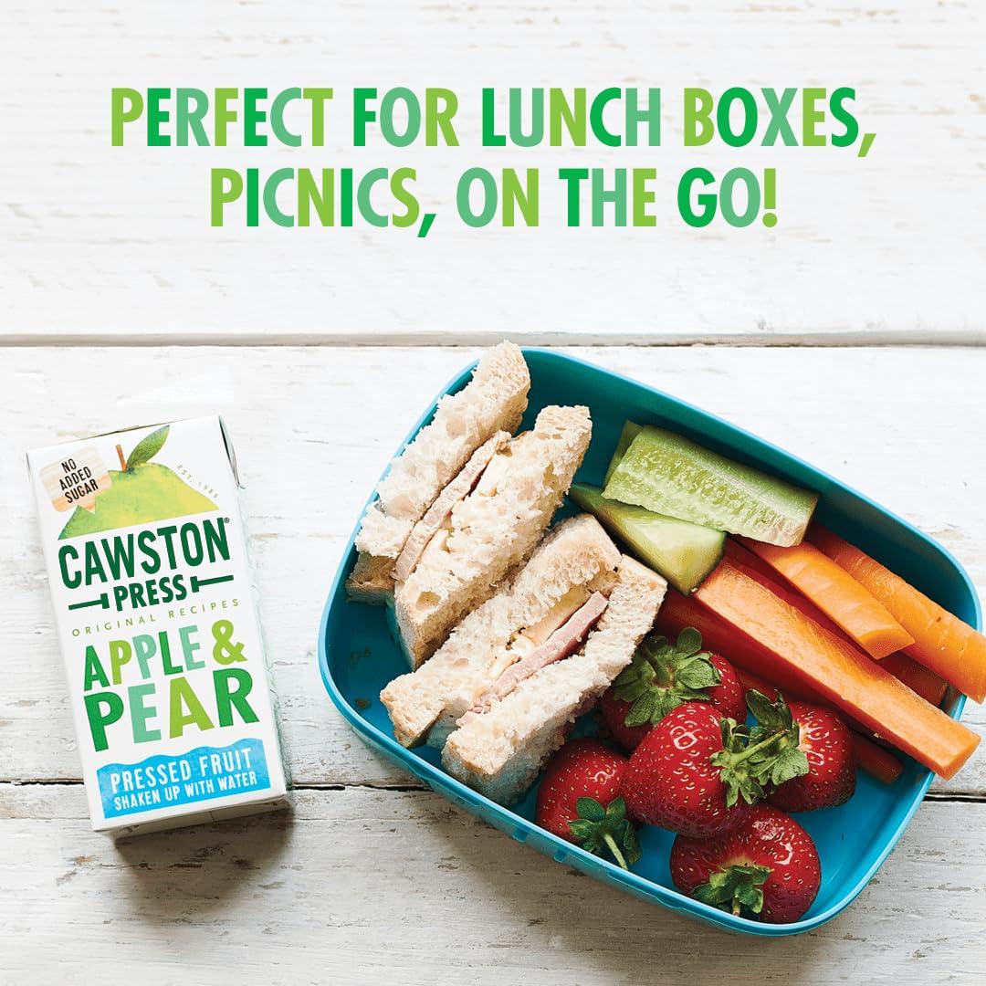 Cawston Press Cawston Press Fruit Water Kids Drink | Pressed Apple & Pear Flavoured Water | 200ml x 18 Pack Pear & Apple Juice Cartons | School Approved No Added Sugar Vegan | Ideal for Kids Lunchbox