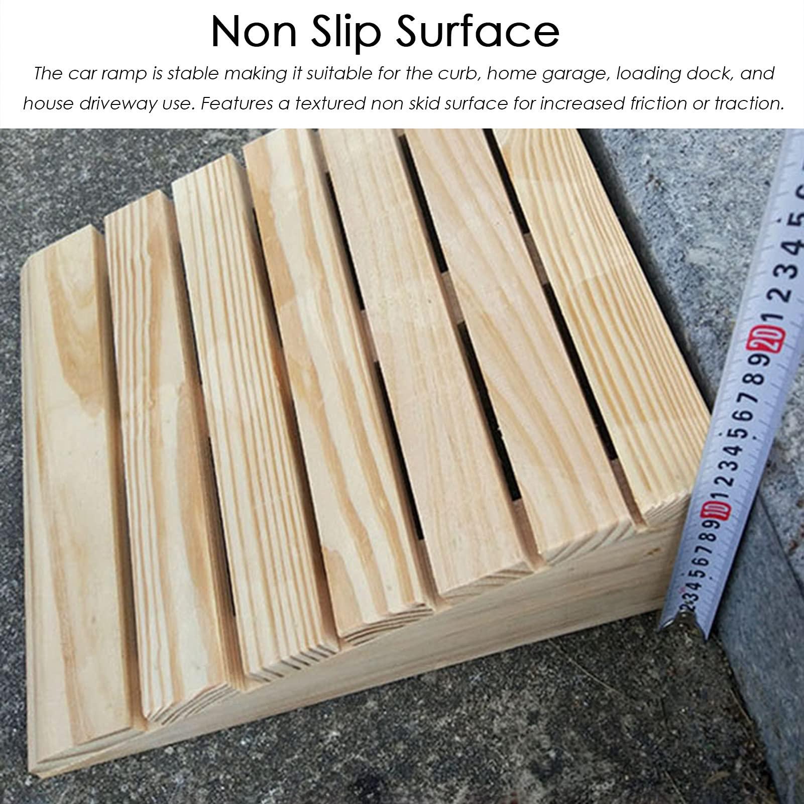 ADZQM Threshold Ramp, Shower Ramps for Seniors, Entryway Ramp for Wheelchair Vehicle Scooter, Outdoor Curb Ramp Door Threshold Ramp Wood, Home Portable Non Slip Slope (Size : 90x33x10cm (35.4x13x4in)