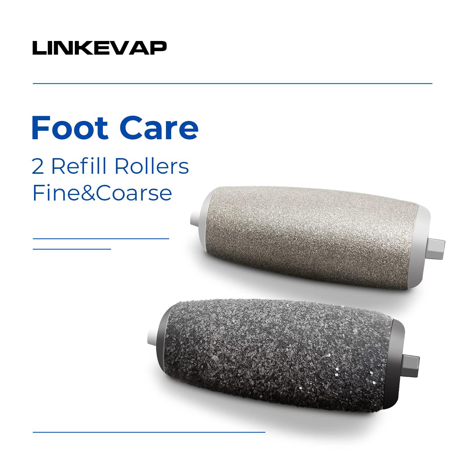 LINKEVAP LINKEVAP Electric Callus Remover - 2 Pack Replacement Refill Rollers for Men & Women - Pedicure File Tools Foot Care (Fine & Coarse)
