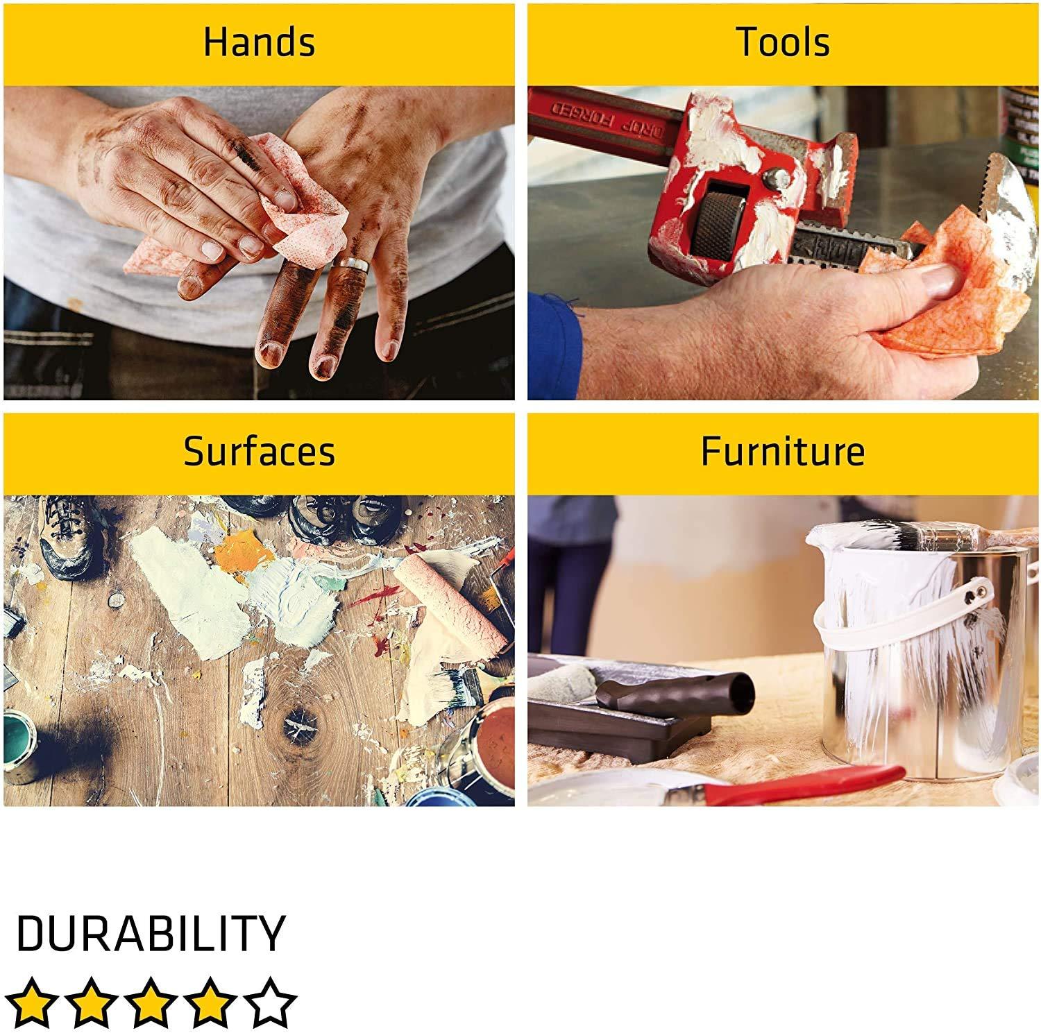 Everbuild 3 x Everbuild Wonder Wipes Giant 300 Tub GIANTWIPE Multi Purpose Hand Cleaning