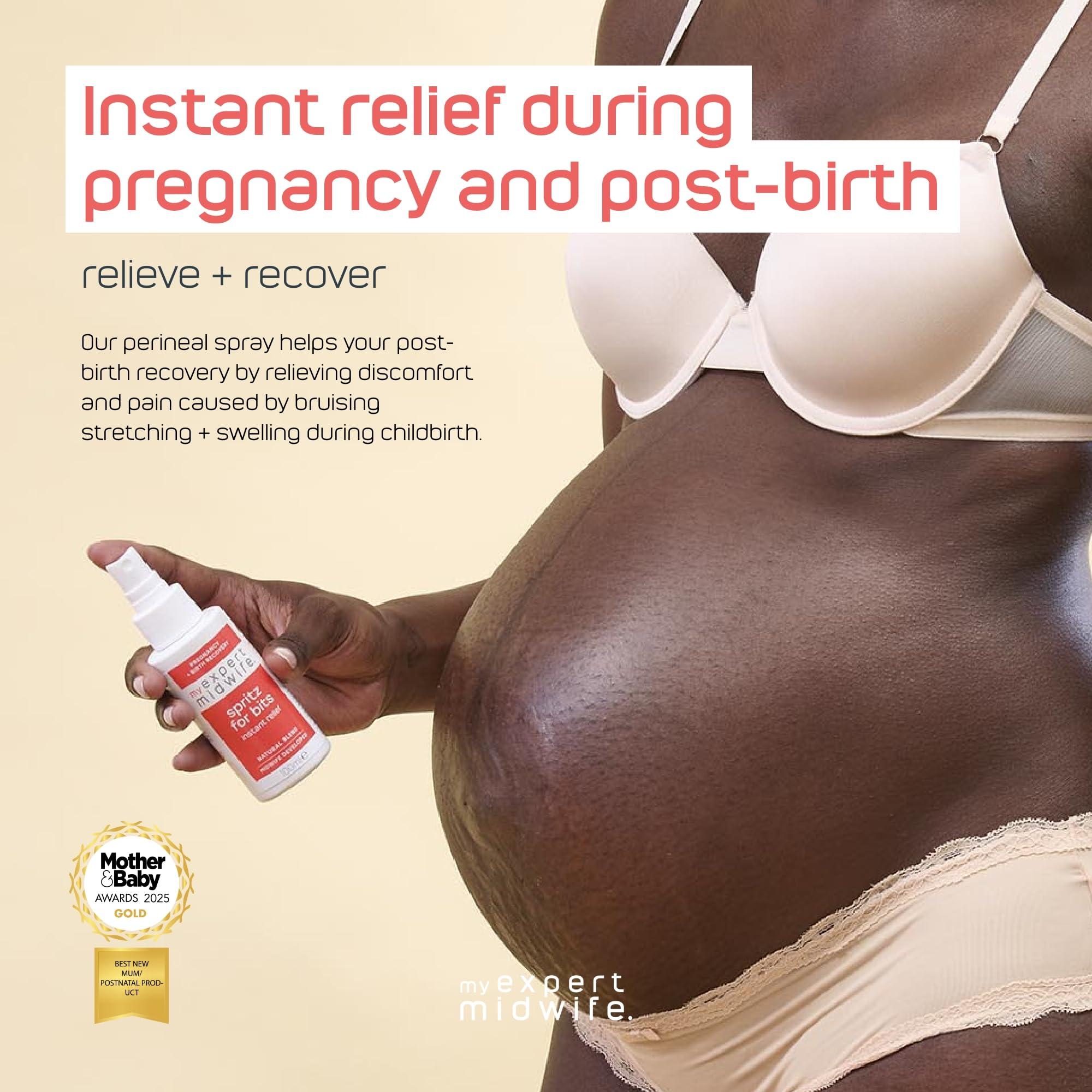 My Expert Midwife My Expert Midwife Just For Bits - Birth Prep & Recovery Duo with Spritz for Bits Postnatal Relief Perineal Spray and Peri Prep Your Bits Perineal Massage Oil (Pack of 2)