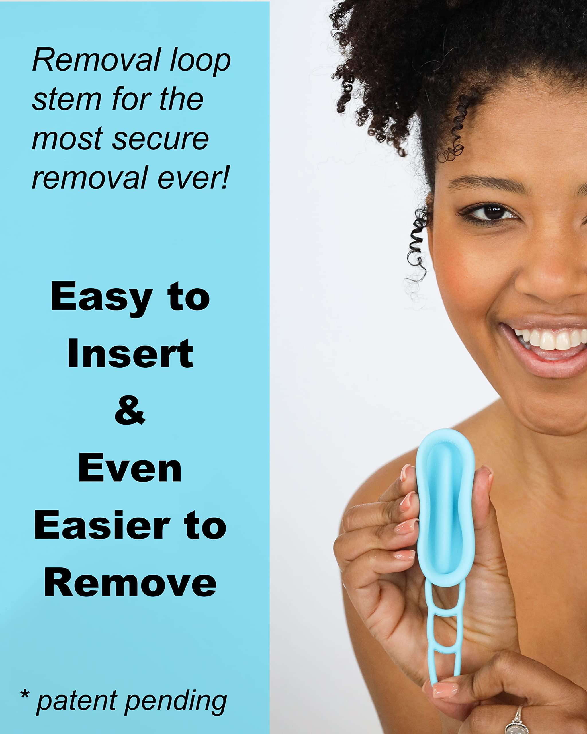 MOONTHLIES MOONTHLIES Reusable Menstrual Disc | Period Disc with Removal Loop Stem | Alternative to Menstrual Cups for Light or Heavy Flows | Sustainable Alternative to Tampons/Pads (1 Medium, 1 Large, Blue)