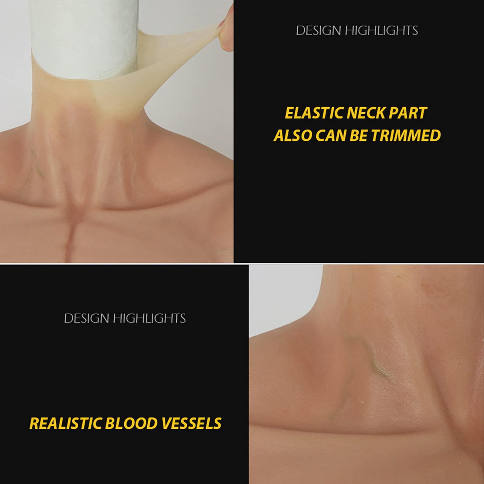 PROPFE PROPFE Realistic Silicone Muscle Chest with Arms Fake Muscle Suit for Crossdress Transgender Men's Upper Piece Pectoralis Cosplay