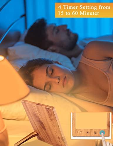 HYHMJ Wood Grain SAD Lamp, 10000 Lux Light Therapy Lamp, Sad Lights for Depression, with 3 Color Modes Adjustable Brightness, 4 Timer Settings UV-Free Sunlight Lamp,Wood Grain