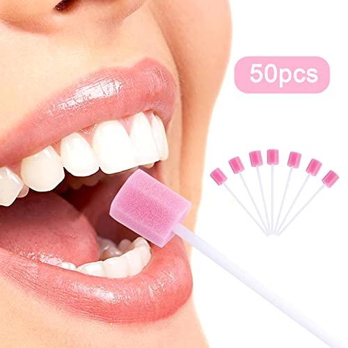 AWAVM AWAVM Oral Swabs Pack of 50 Sponge Swabs Mouth Cleaning Sponge Swab Dental Stick for Teeth Cleaning, Foam Swab Sticks for Oral Care, Medical Tools Sponge for Oral Hygiene Procedures