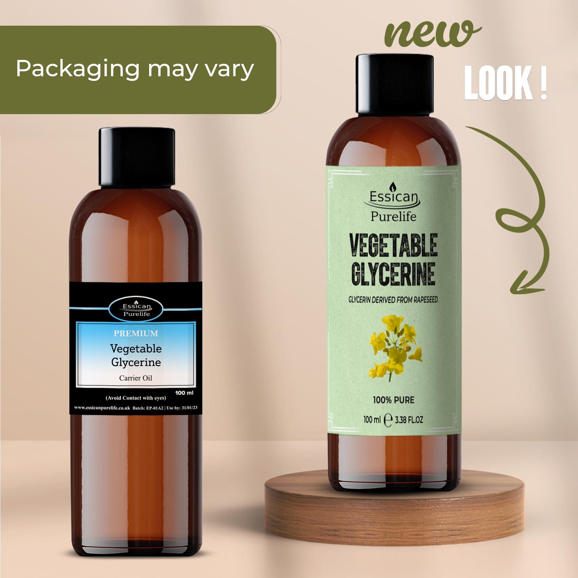 Essican Purelife Vegetable Glycerin for Skin 100ml Vegetable Glycerin for Hair and Face, Glycerine Liquid, Pure Glycerine for Skin, Liquid Glycerin for Skin, Vegetable Glycerine, Glycerin Oil, Pure Glycerine