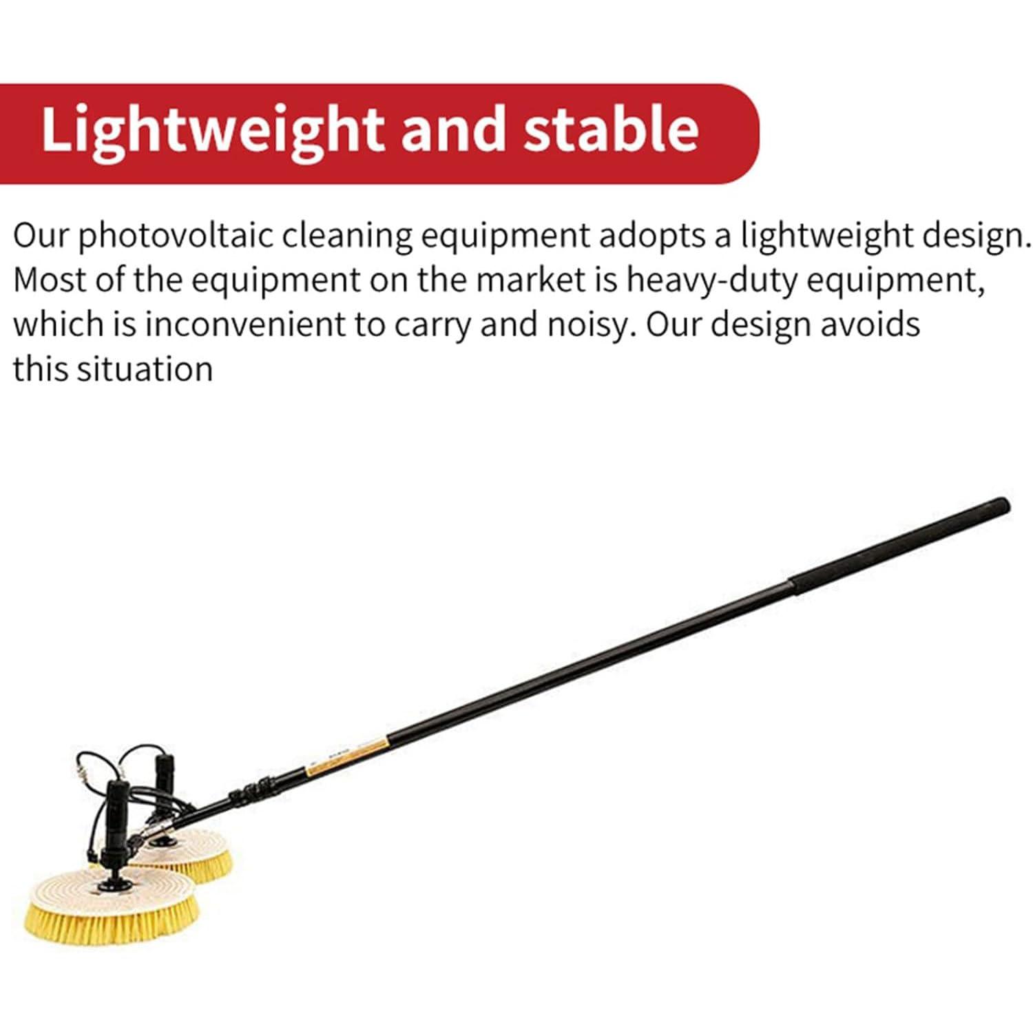 twostronking Telescopic Solar Panel Cleaning Brushes Rod,Solar Photovoltaic Cleaning Machine,with 8m Cable,Double Rotating brush head,solar panel cleaning brush,5.5m