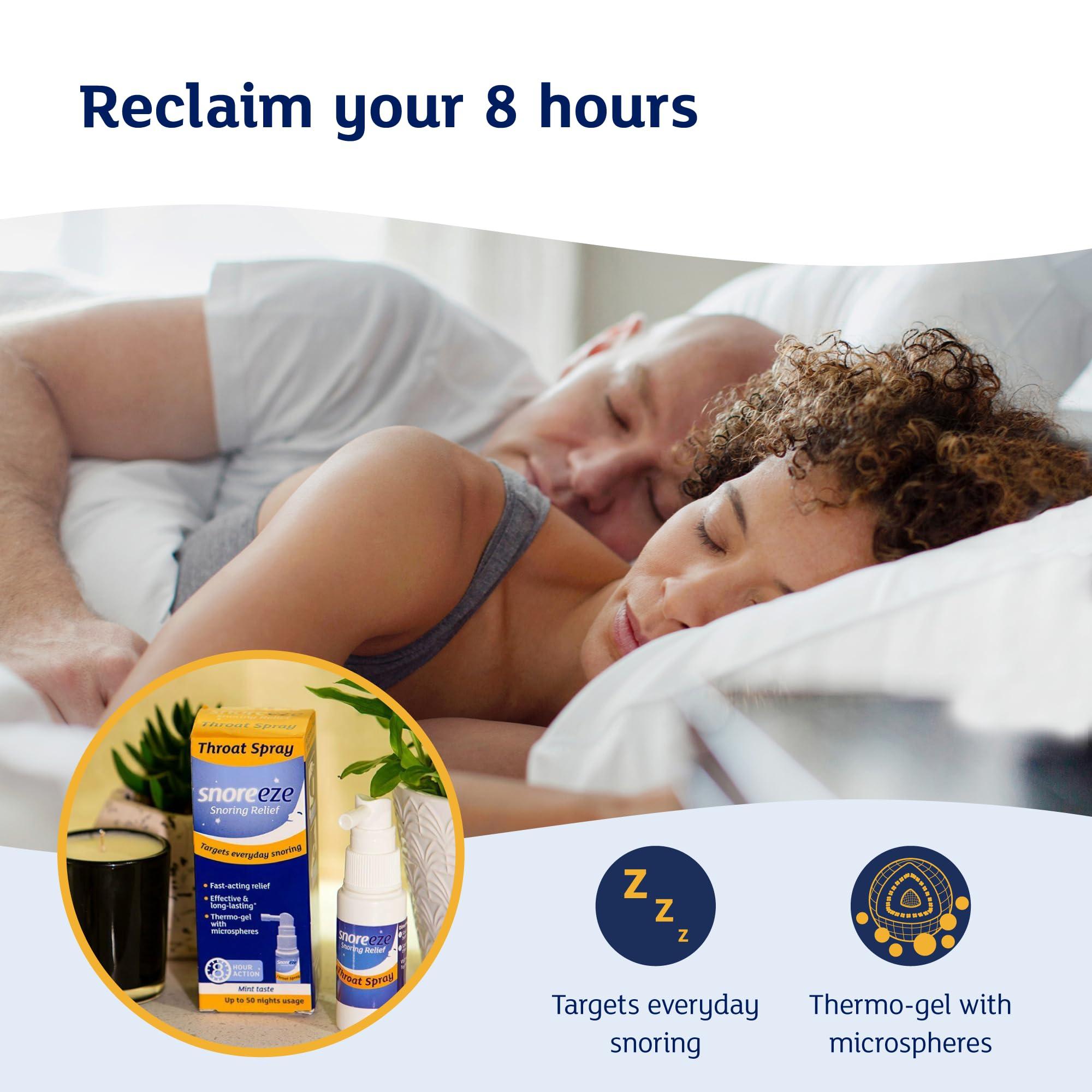 Snoreeze Snoreeze Anti-Snoring Throat Spray - Effective Snoring Aids for Men & Women - Fast Acting Lubricating Thermo Gel - Snore Stopper to Use with Mobile App - 23,5ml, 50 Nights Use