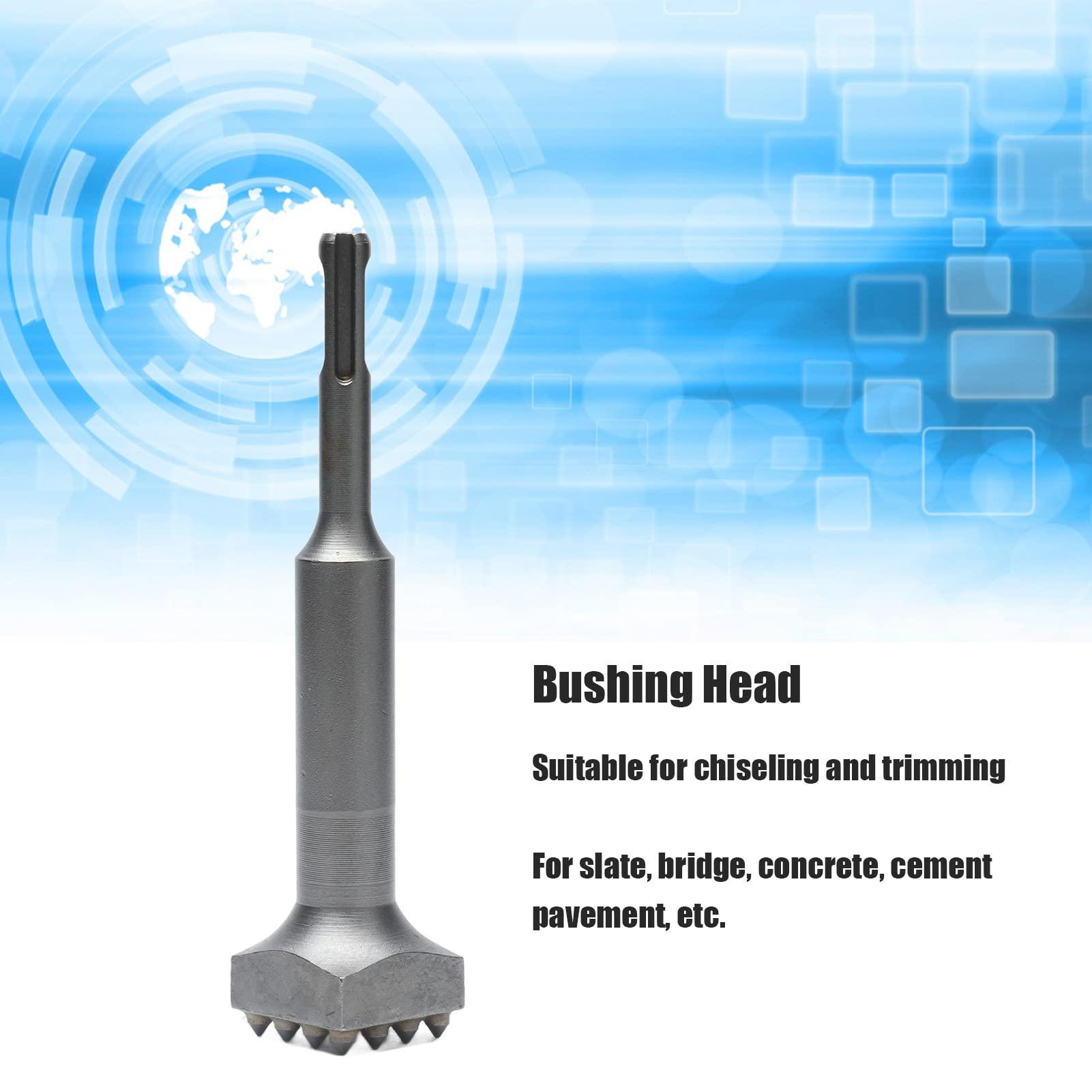 Kuuleyn Concrete Bushing Patch Repair Prepare Bush Hammer Bit, Coat Removing Stone Concrete Texturing Bushing Hammer Tool,Square Head Bushing Bit 40cr Steel Electric Flower Hammer Point Groove Chisel