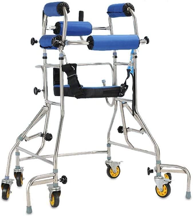 NATWEE YYAI-HHJU 6 Wheel Rollator Walker with Seat Foldable Walking Mobility Aid Steel Cerebral Palsy Rehabilitation Training Height Adjustment for Seniors and Adults It's so Kind of You