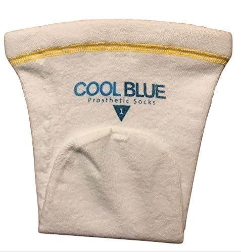 SPS SPS Cool Blue Prosthetic Sock 1 Ply with Sewn Distal Hole (Medium / Extra Short) (CB1HMXS2)