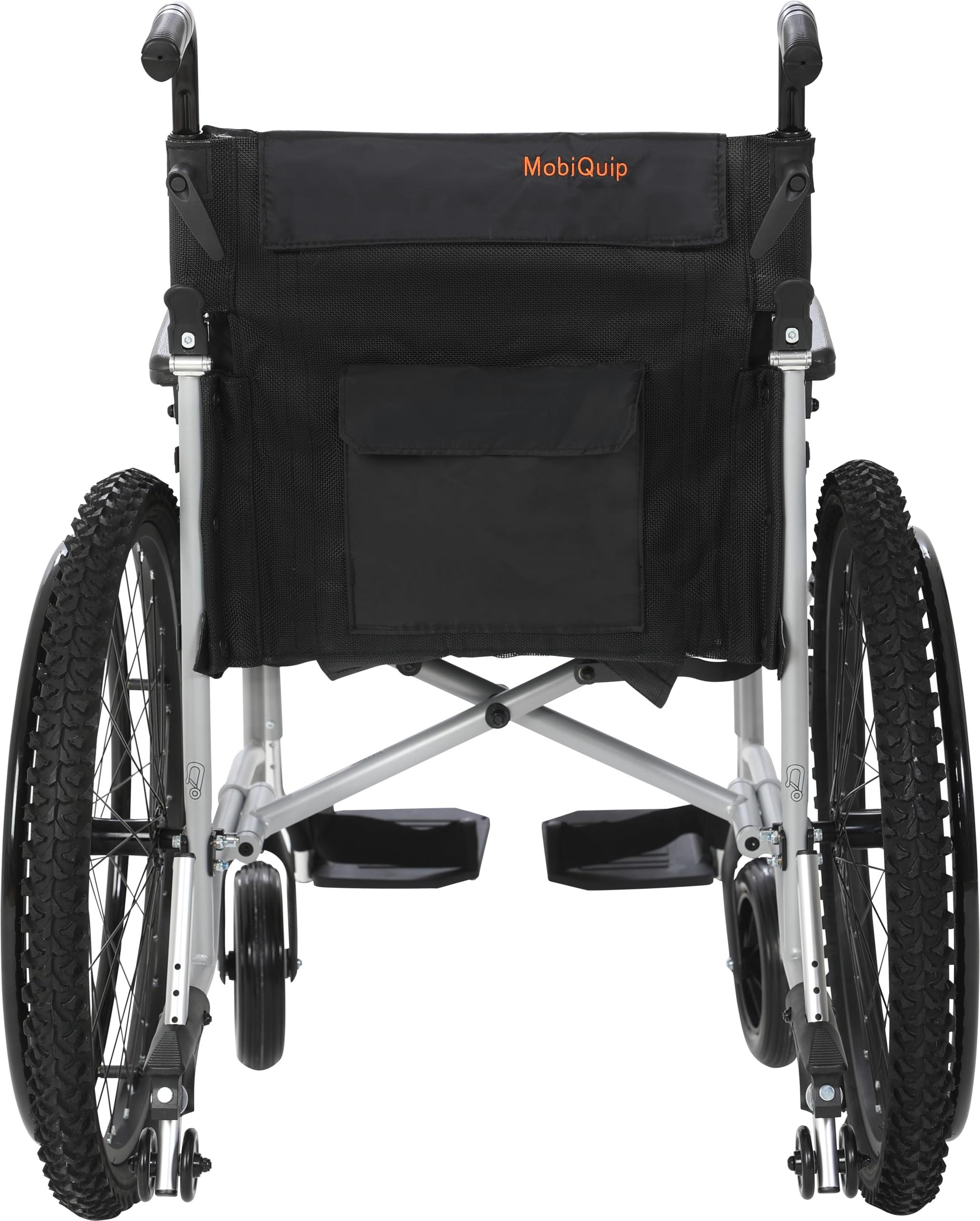 MobiQuip MobiQuip All Terrain, Lightweight, Folding, Manual Self Propelled Aluminium Wheelchair, Quick Release Wheels, Silver Frame, 18 inch Seat.