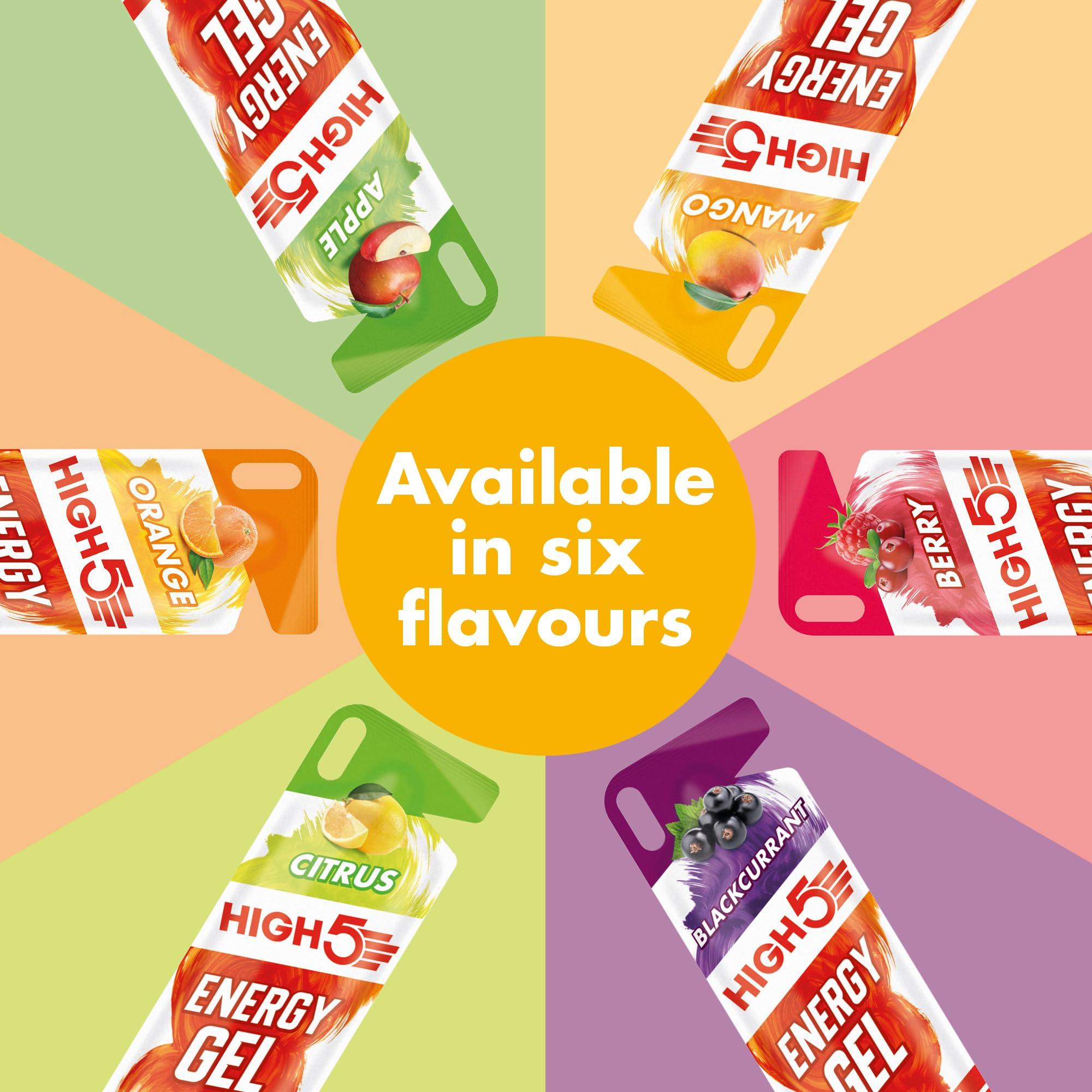 HIGH5 HIGH5 Energy Gels - Quick Release Sports Gels to Power Muscles for Peak Performance - Natural Fruit Juice & Caffeine-Free - On The Go Energy Boost for Running, Cycling and Endurance (Mango, 20 x 40g)
