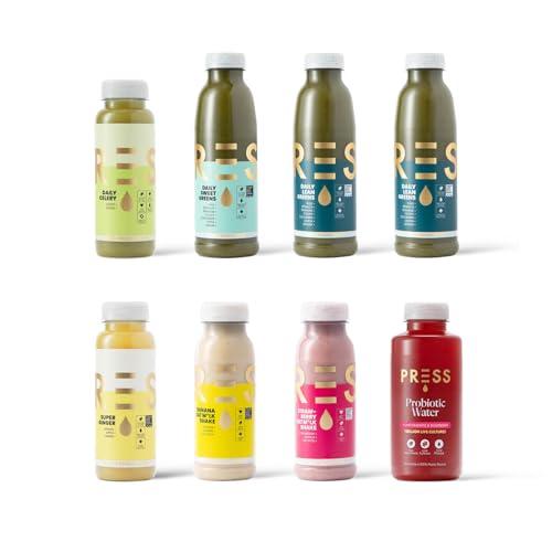 PRSS 100% COLD PRESSED PRESS Healthfoods, Intermediate Juice Cleanse, 5 Day, Meal Replacement for Diet- Celery, Green & Apple Juice, Milk & Water, Low carb for Women and Men