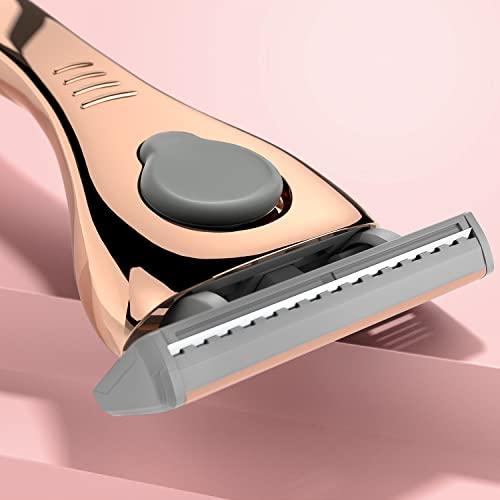 FFS FFS Beauty Shaving Essentials - Premium Razor, Diamond-coated Titanium 6-Blade Cartridge & Shower Holder