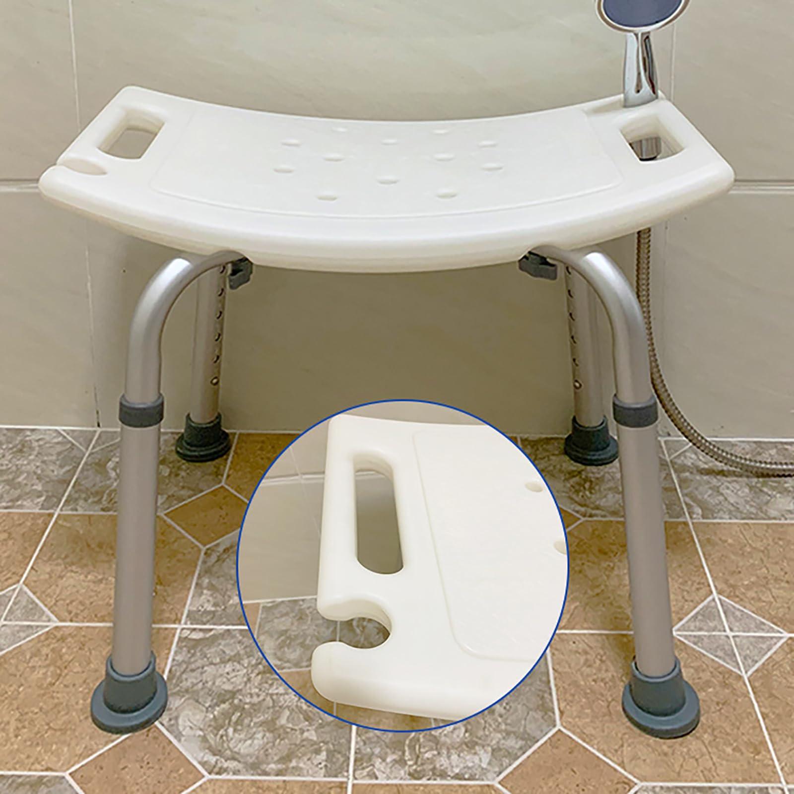 FreshCart Basics Elderly Bath Stool, Adjustable Height Shower Stool for Inside Shower for Seniors, Disabled, Handicap, Tool Free Assembly
