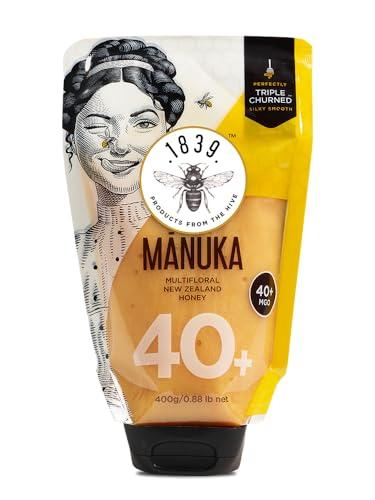 1839 Products From The Hive 1839 Manuka Honey - Certified MGO 40+ genuine Tripple Churned Manuka Honey from New Zealand. 400g Squeezable Pouch.