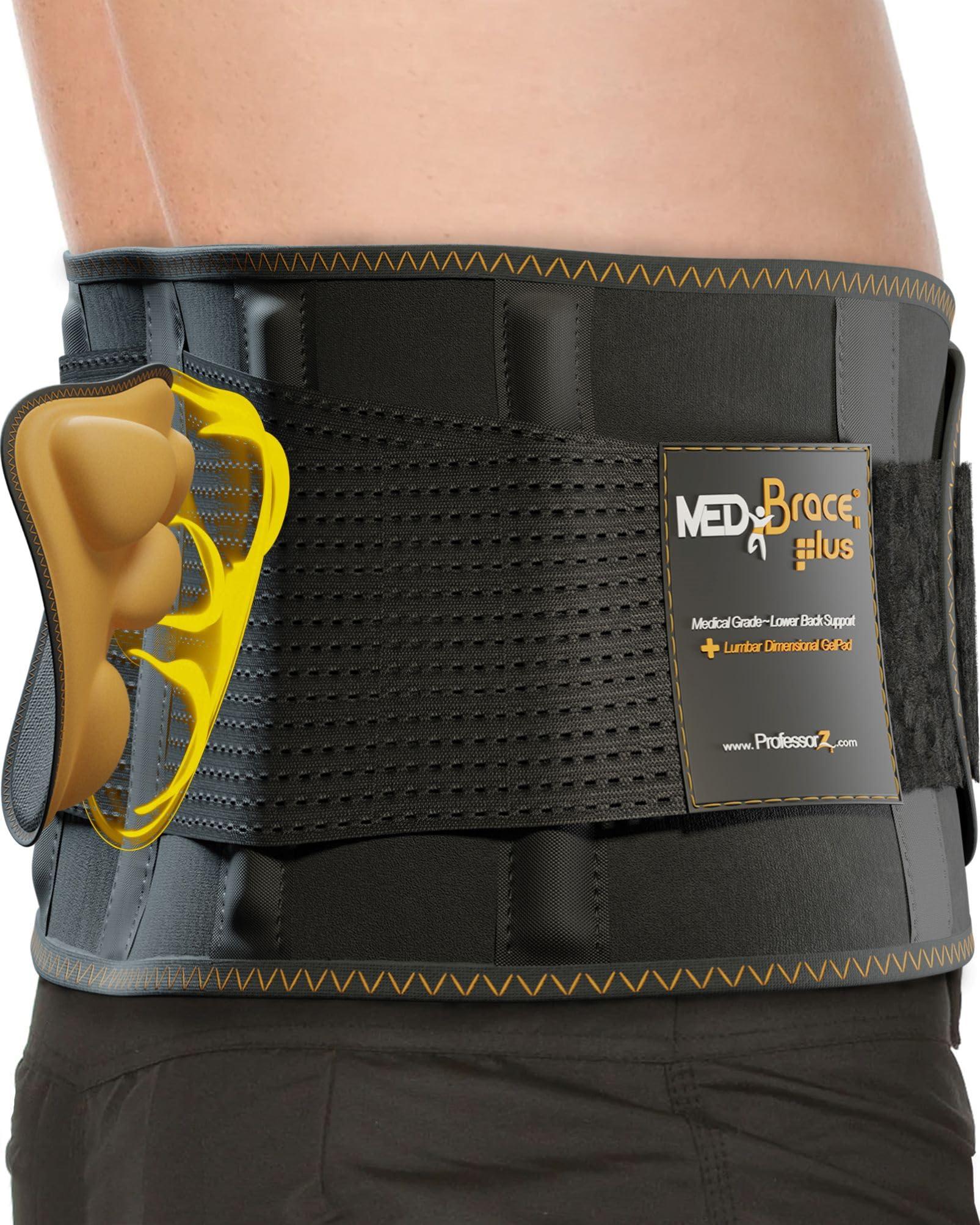 MEDiBrace MEDiBrace Plus Back Support Belt Back Brace with Ergonomic Lumbar Pad - Lower Back Pain Relief for Men and Women - Medical Grade Orthopaedic Waist Compression for Sciatica or Bad Posture (Large)