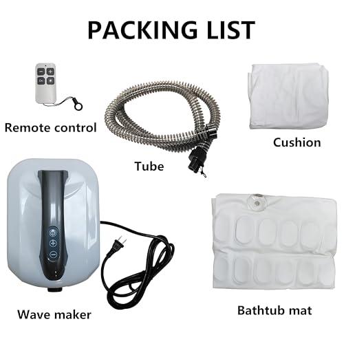 GplHAIN Bath Spa Massage Mat W/Inflatable Pillow & Remote, Full Body Massage Spa Machine - Body Bubble Bath Machine, Home Large Size Mat(32.5 * 19.5 * 29cm)