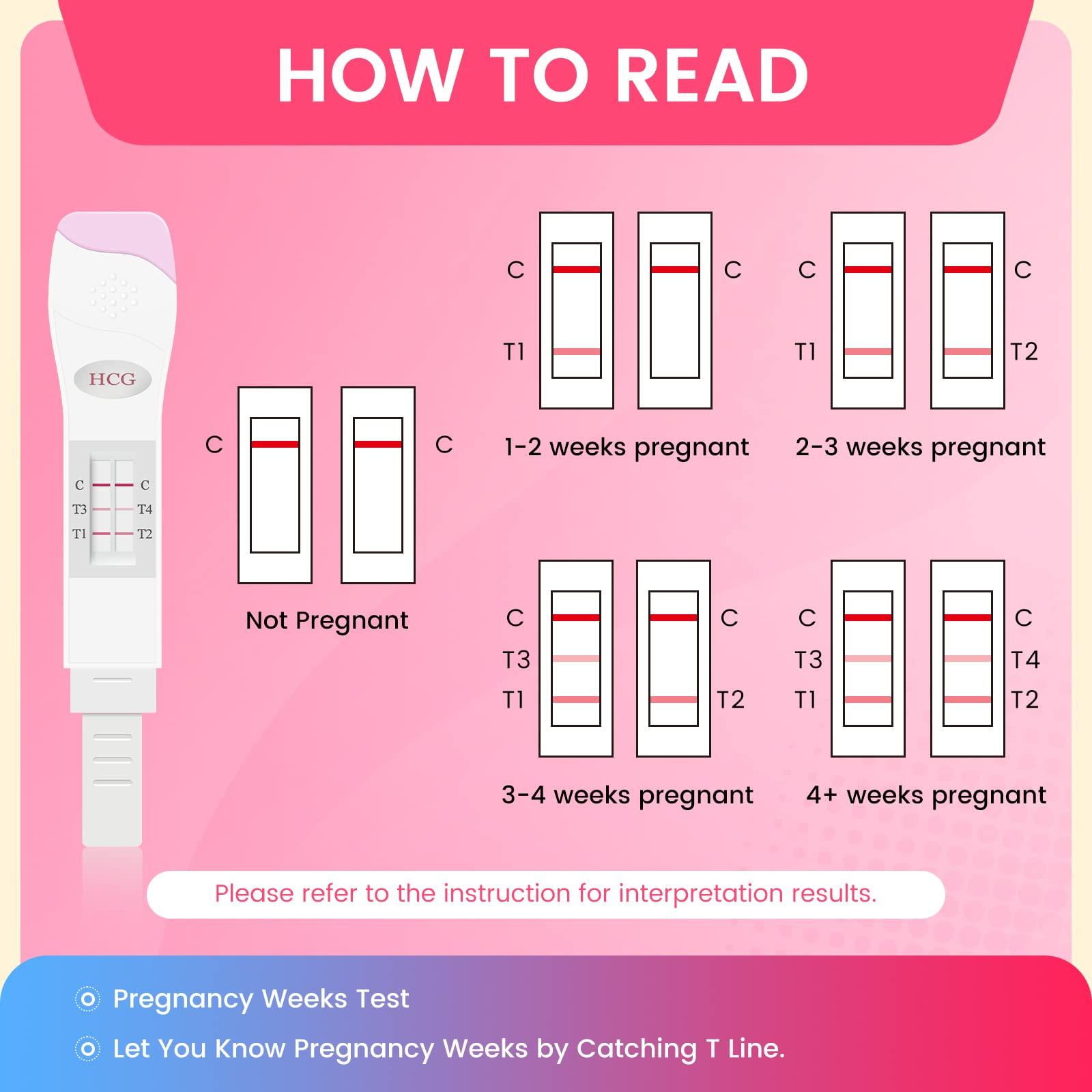 Accufast Accufast Pregnancy Test for Early Detection with Week Indicator to Tell You How Many Weeks Pregnant, hCG Urine Test with 99.99% Accurate & Quick Result (2 Tests)