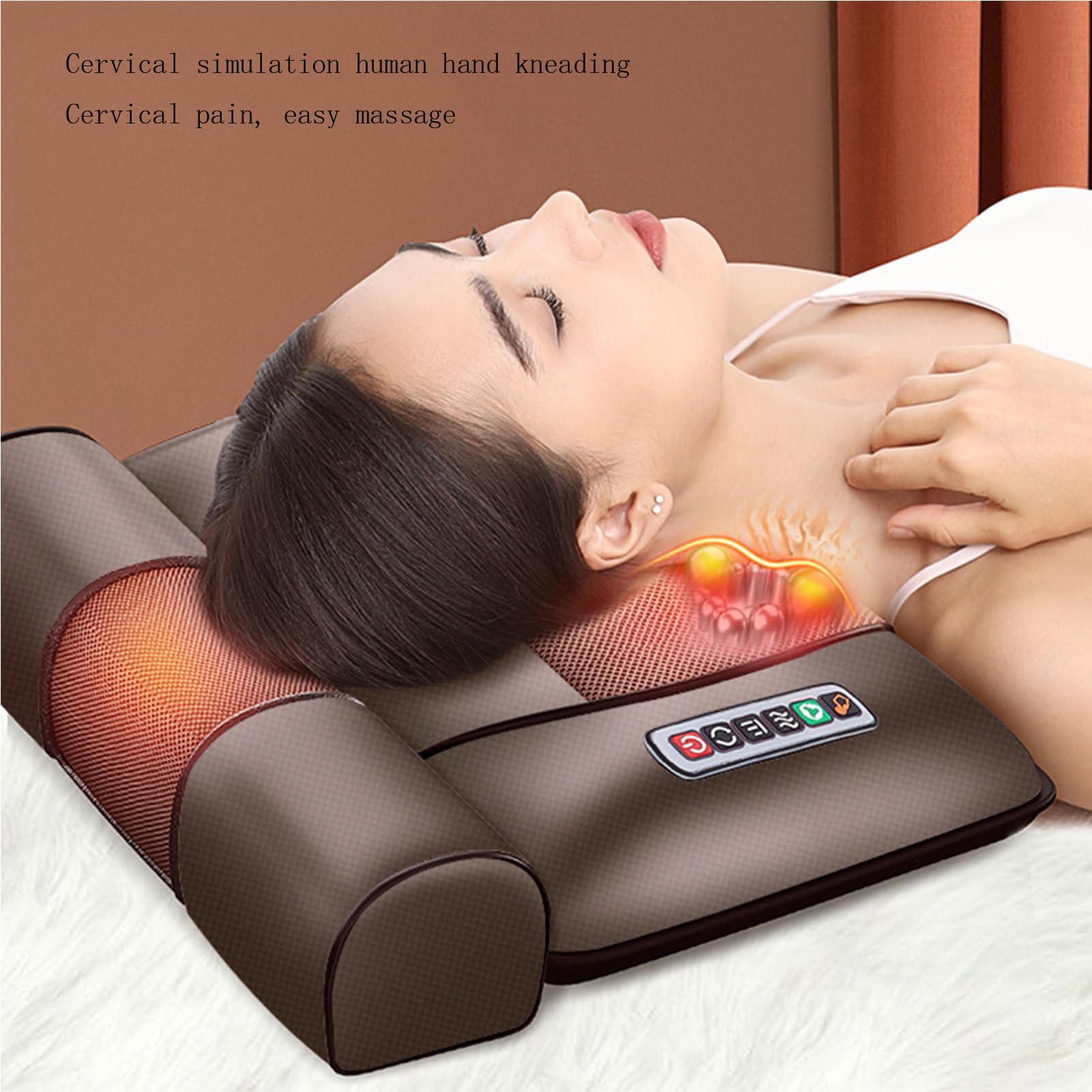 SJHDHDA Full Body Massage Mat with Adjustable Pillows Heating Pads,Massage Mat with Heat 10 Vibrating Nodes,Full Body Massager for Neck and Back Muscle Relaxation Full Body Massage Learned extensively