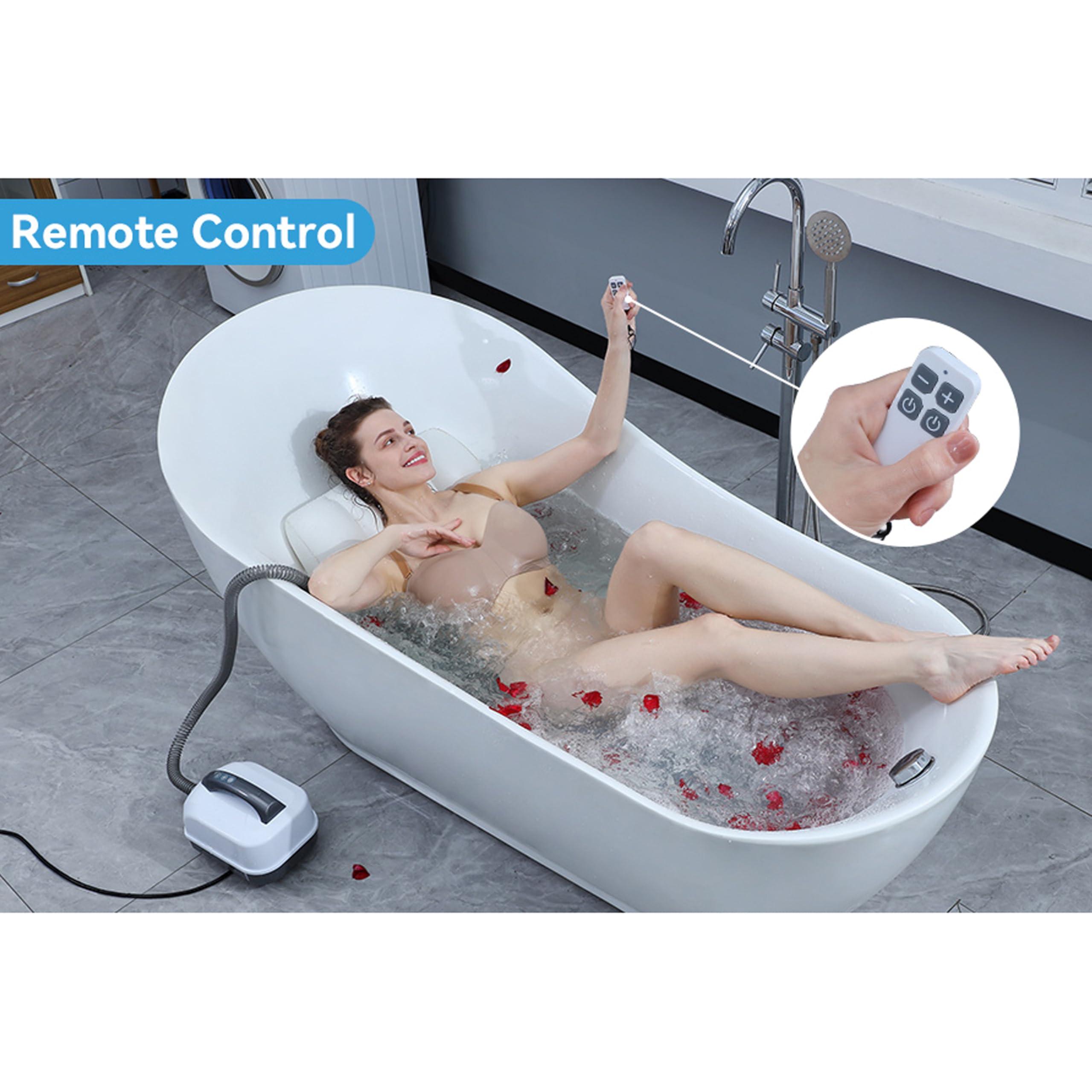GplHAIN Bath Spa Massage Mat W/Inflatable Pillow & Remote, Full Body Massage Spa Machine - Body Bubble Bath Machine, Home Large Size Mat(32.5 * 19.5 * 29cm)