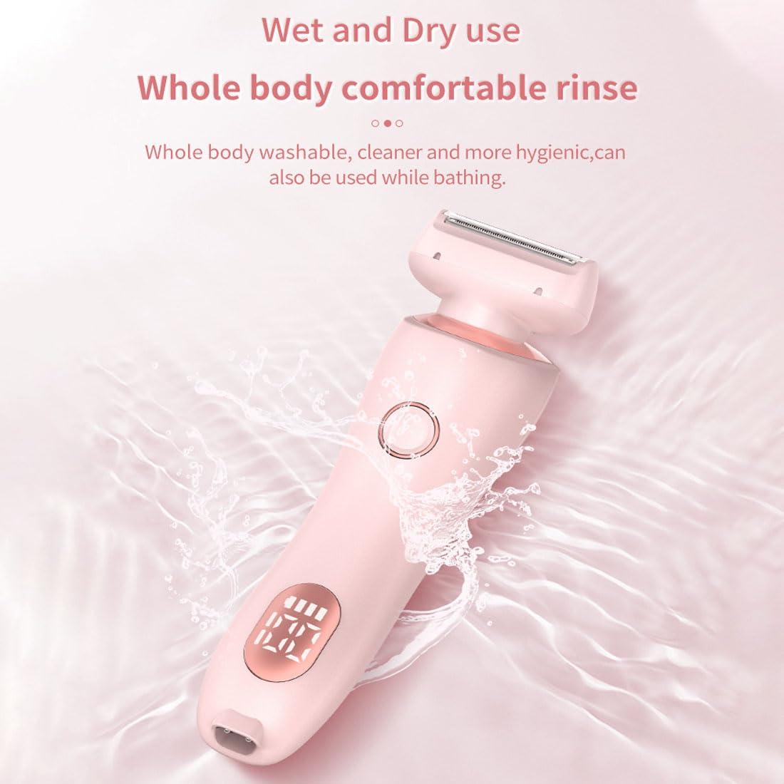 YCYATS Solys Razor, Silk Glide Razor, 2-in-1 Interchangeable Blade Epilator, Wet & Dry Use, Suitable for Different Body Parts (Blue)