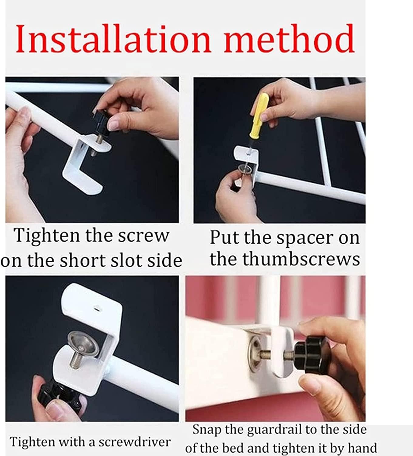 ZJIEX Adjustable Bed Rail for Elderly Adults, clip-on Medical Bed Safety Rails, Bedside Fall Safe Prevention Grab Bar, Bed Assist Rail Guard Rail, for Student Dormitory pregnant women, disabled people