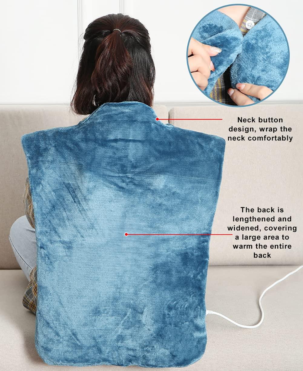 HSRG Relief Massaging Heat Wrap, Electric Massage Heating Pad, with 4 Massage Setting, Fast-Heating Technology, Uniform Heat Distribution, for Back Neck and Shoulders Pain Relief