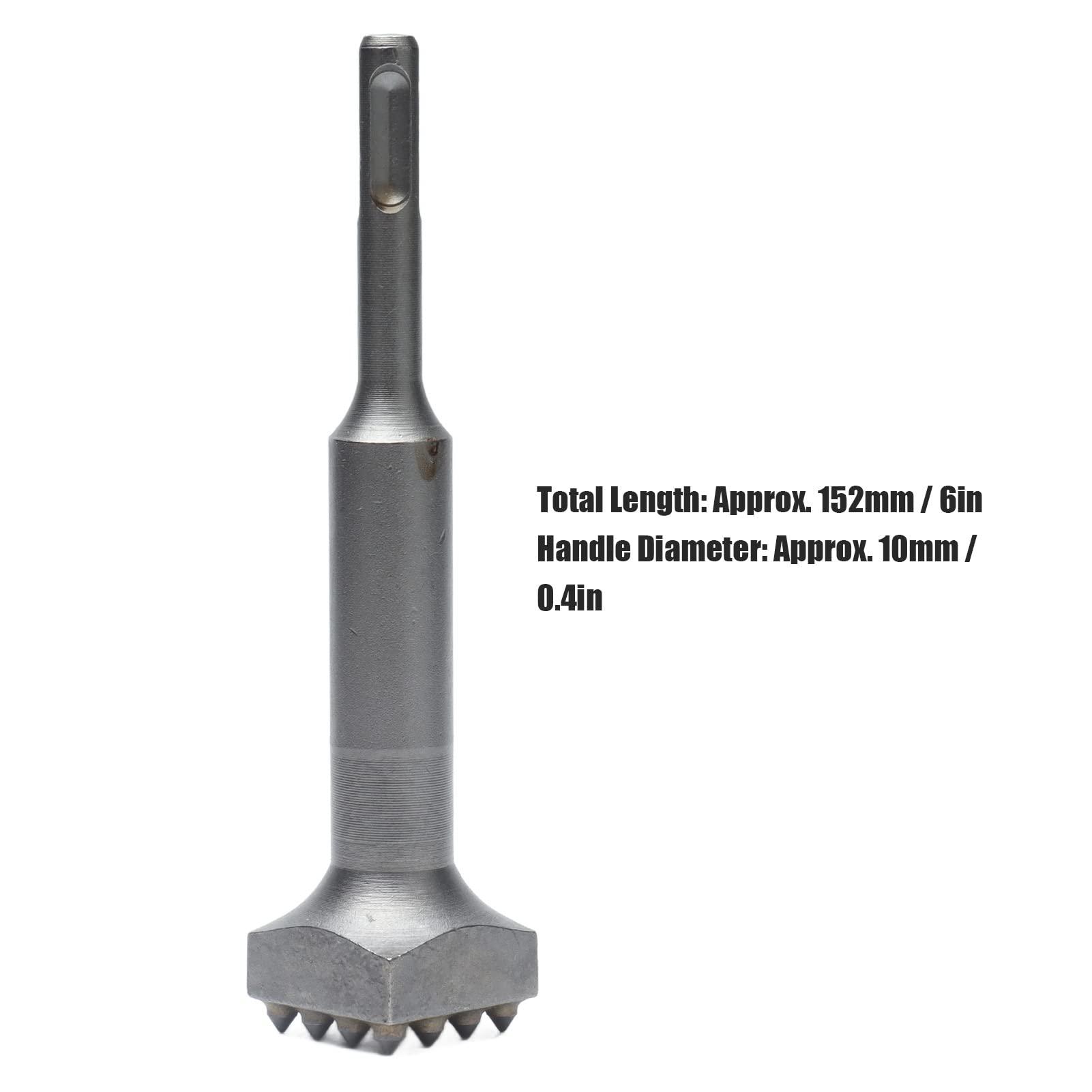 Kuuleyn Concrete Bushing Patch Repair Prepare Bush Hammer Bit, Coat Removing Stone Concrete Texturing Bushing Hammer Tool,Square Head Bushing Bit 40cr Steel Electric Flower Hammer Point Groove Chisel