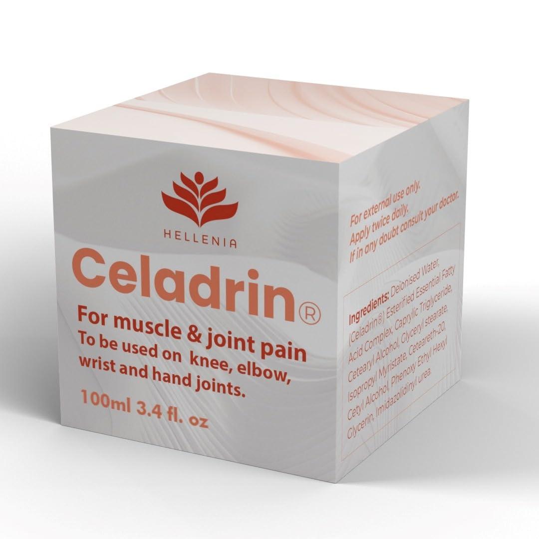 Hellenia Celadrin Cream for Muscle and Joint Pain 100ml | Joint Care Cream Using Patented Ingredient Celadrin | UK Manufactured for Hellenia Healthfoods