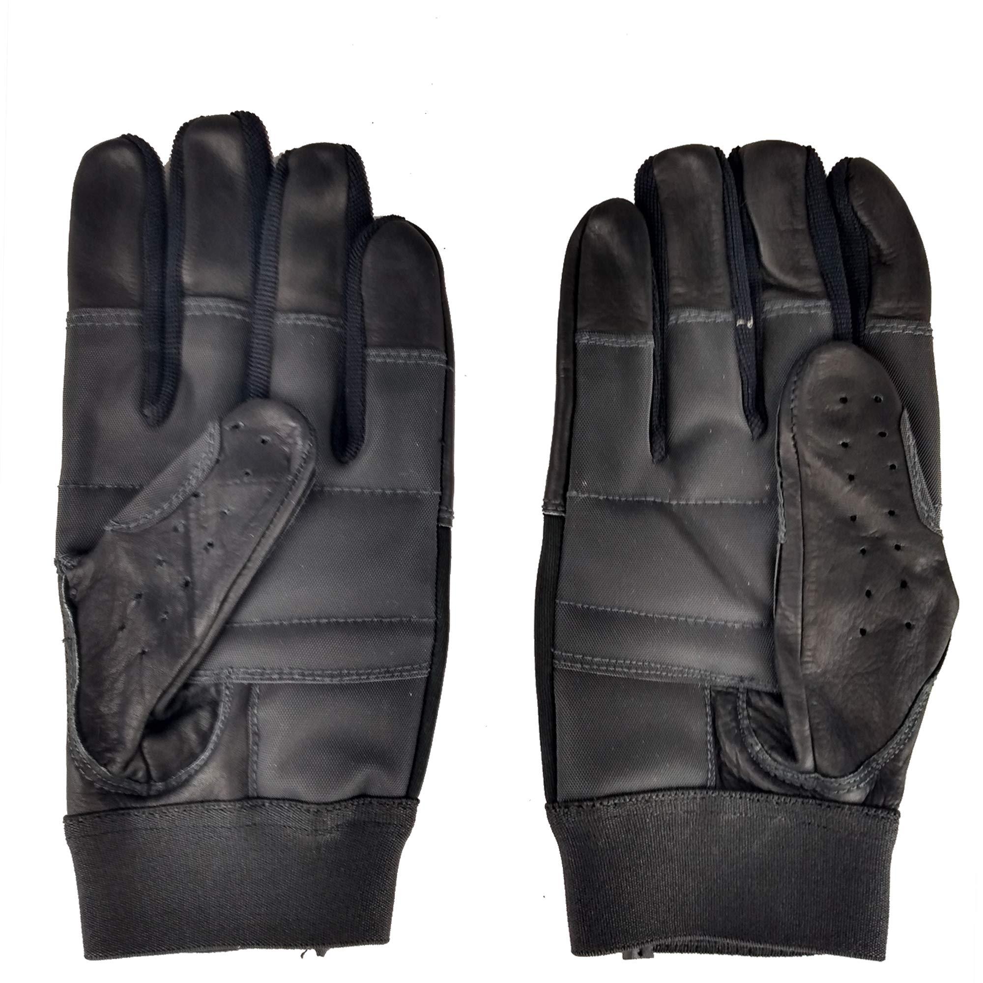 Globaleather Globaleather SureGrip Full Finger Wheelchair Gloves - Black (XXXX Large) - Hardwearing, Padded Breathable Leather, Rubberised Palm for Great Grip, Comfort & Durability