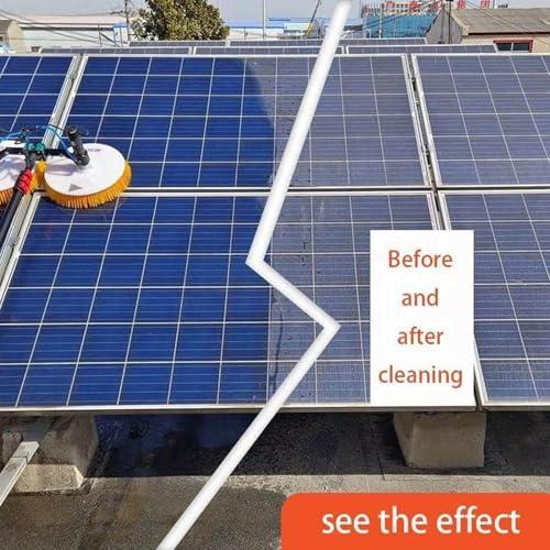 twostronking Telescopic Solar Panel Cleaning Brushes Rod,Solar Photovoltaic Cleaning Machine,with 8m Cable,Double Rotating brush head,solar panel cleaning brush,5.5m
