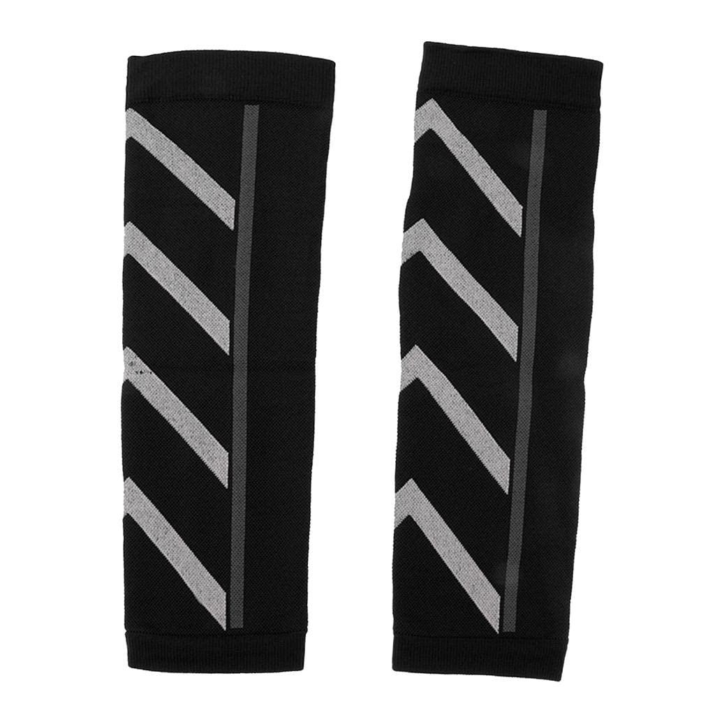Generic Compression Leg Sleeves - Protect and Support Shins and Wrists, Black-Black