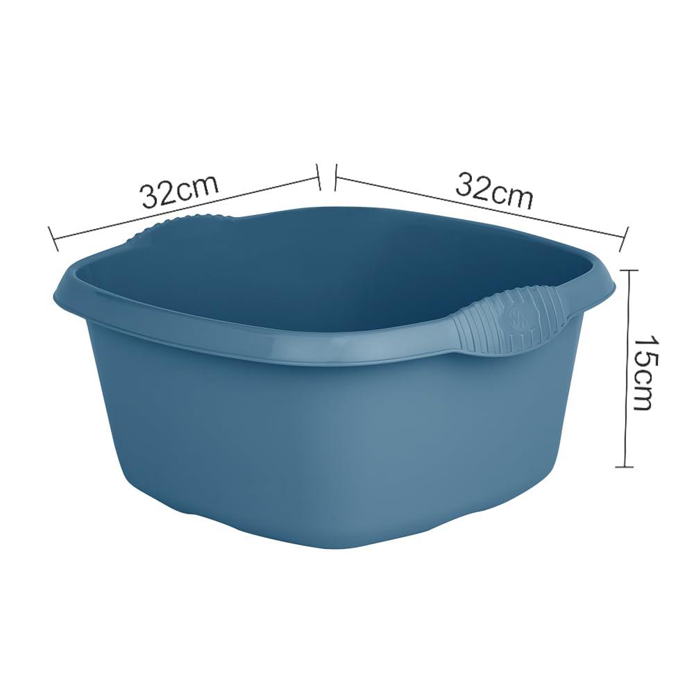 FotoStation 32cm Square Washing Up Bowl With Integral handles Perfect for Kitchen Sink, Basin Use 9L Litre 32cm x 32cm x 15cm Easy to Use Bowl High Grade Plastic (12)