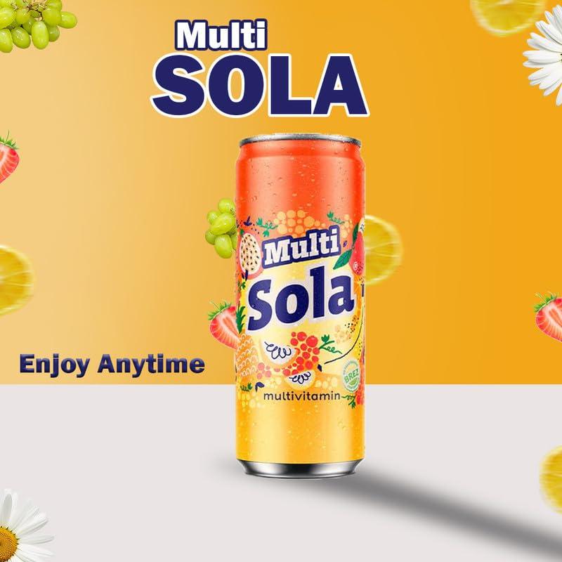 SOLA Sola Multivitamin Juice, 0.33L of Prime Drink, Pack of 24 Fresh Multivitamin Juice for refreshment, Fresh Juice with real taste, Squeezed Flavored and Real Ingredients Juice
