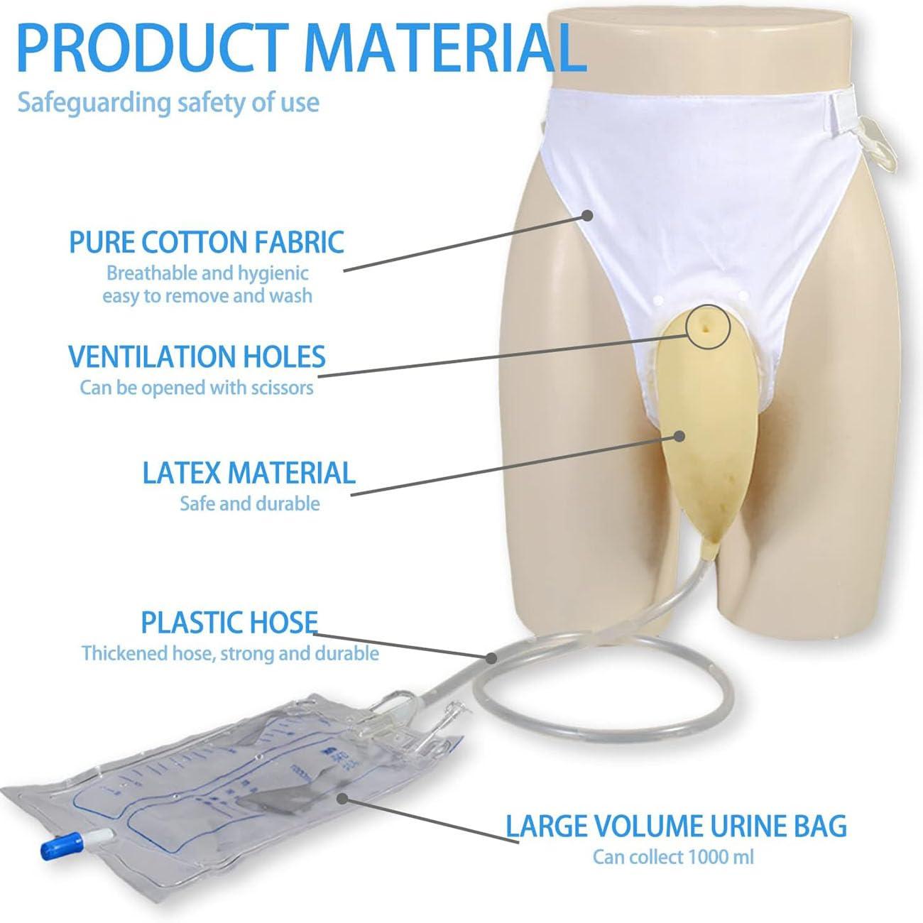 BEOTAY BEOTAY Wearable Urinal for Men,Professional Urine Collector for Men,1000Ml External Urinary Catheter for Male,Urine Collection Bag for Bedridden Patients,Latex Material