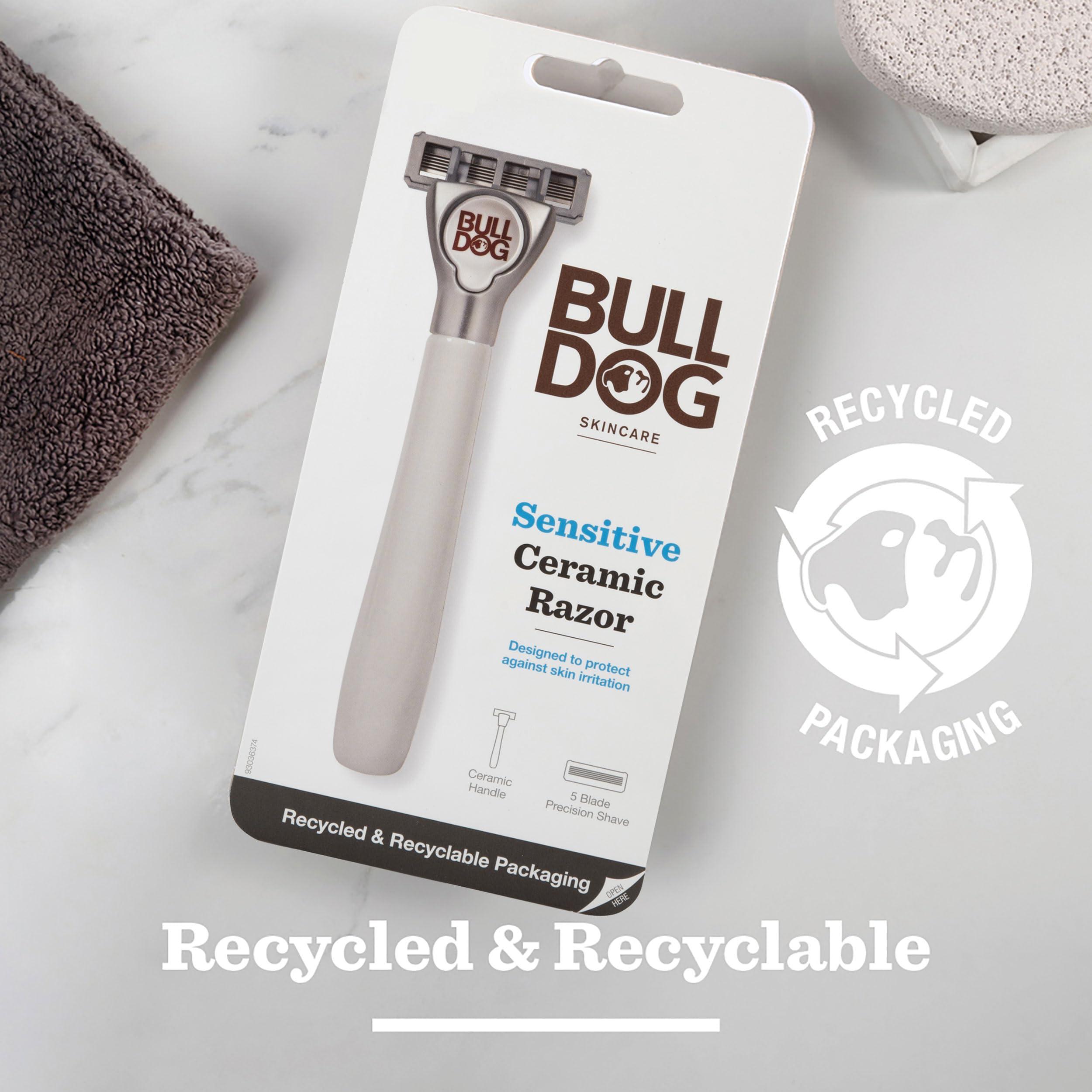 BULLDOG BULLDOG Skincare - Sensitive Ceramic Razor Multipack Smooth Glide Razor Handle Plus 9 Blade Refills for Men