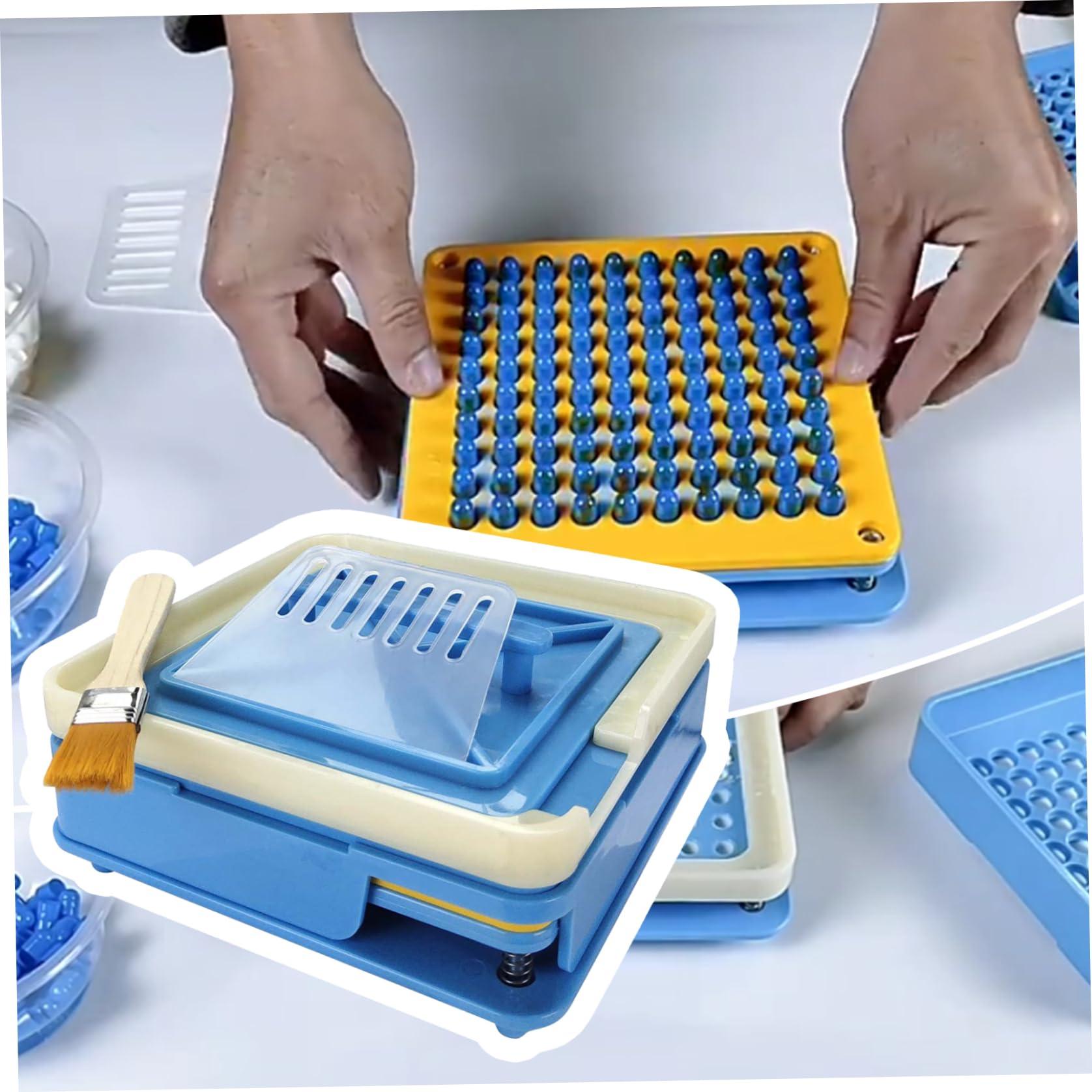 Dorccsi Capsule Filling Machine Capsule Filling Kit Empty Pill Capsules 100 Holes Manual Capsule Filling Tray with Spreader Empty Capsule Filler for Hospital Clinic Laboratory and Home Use