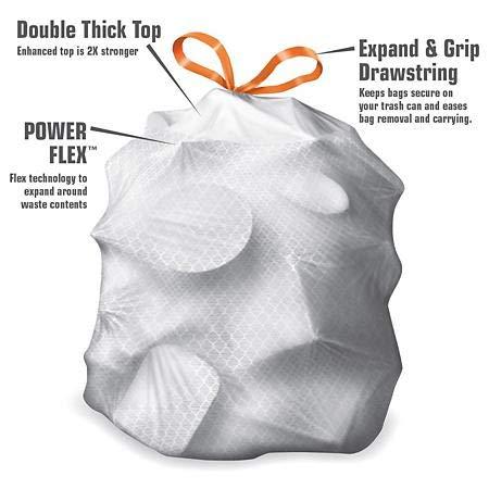 Members Mark A Members Mark 13 gal Power Flex, Leak Protection, Tall Kitchen Simple Fit Drawstring Bags (1-Pack, Fresh Clean Scent)