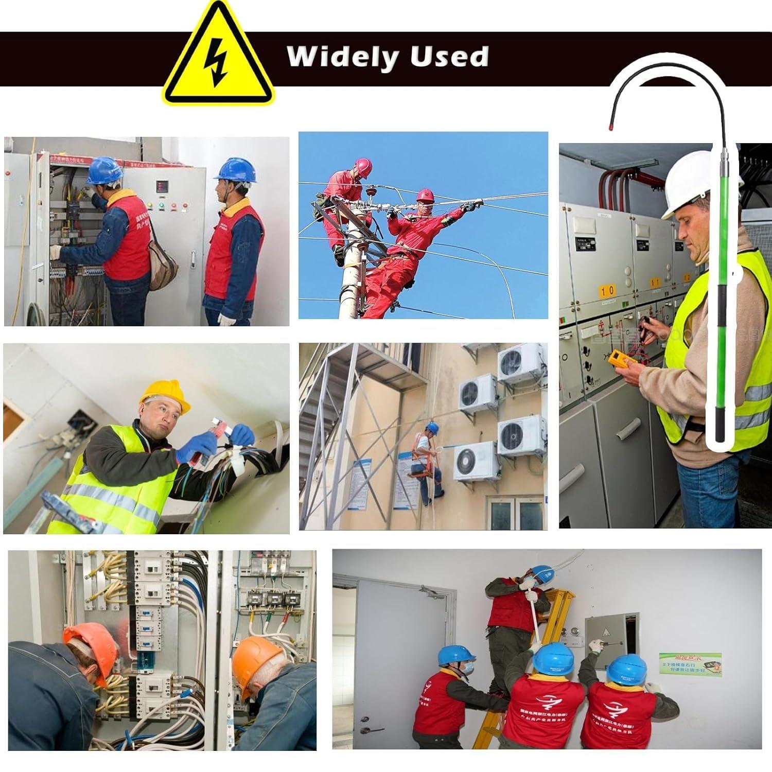 BESTXH BESTXH High Voltage Insulated Rescue Hook, Electrical Safety Rescue Hook Lightweight, 220lb Load Safety Rescue Hook, Detachable Insulated Rescue Hooks, for Electrician Fire,Green,3.3ft/1m